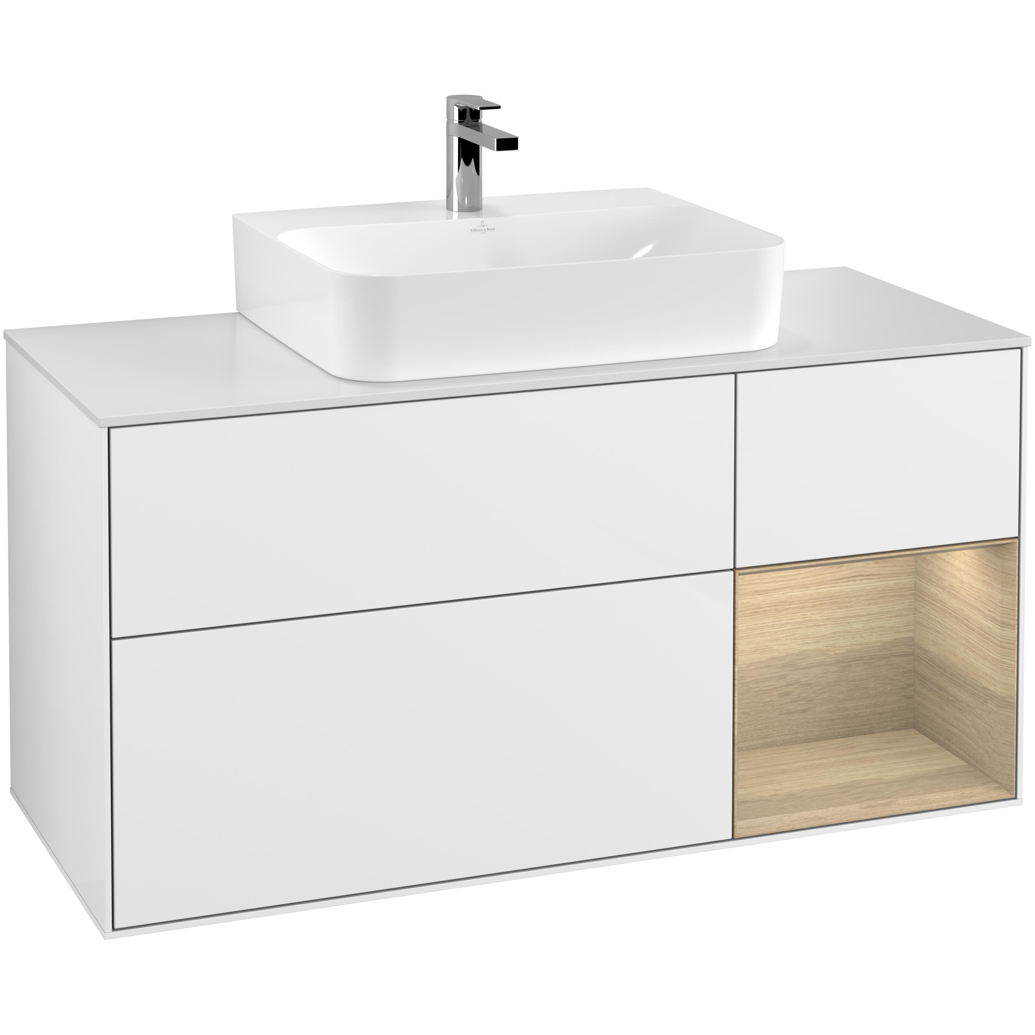 Tvättställsskåp Villeroy & Boch Finion med 3 Lådor Hylla och Bänkskiva för Centrerat Tvättställ