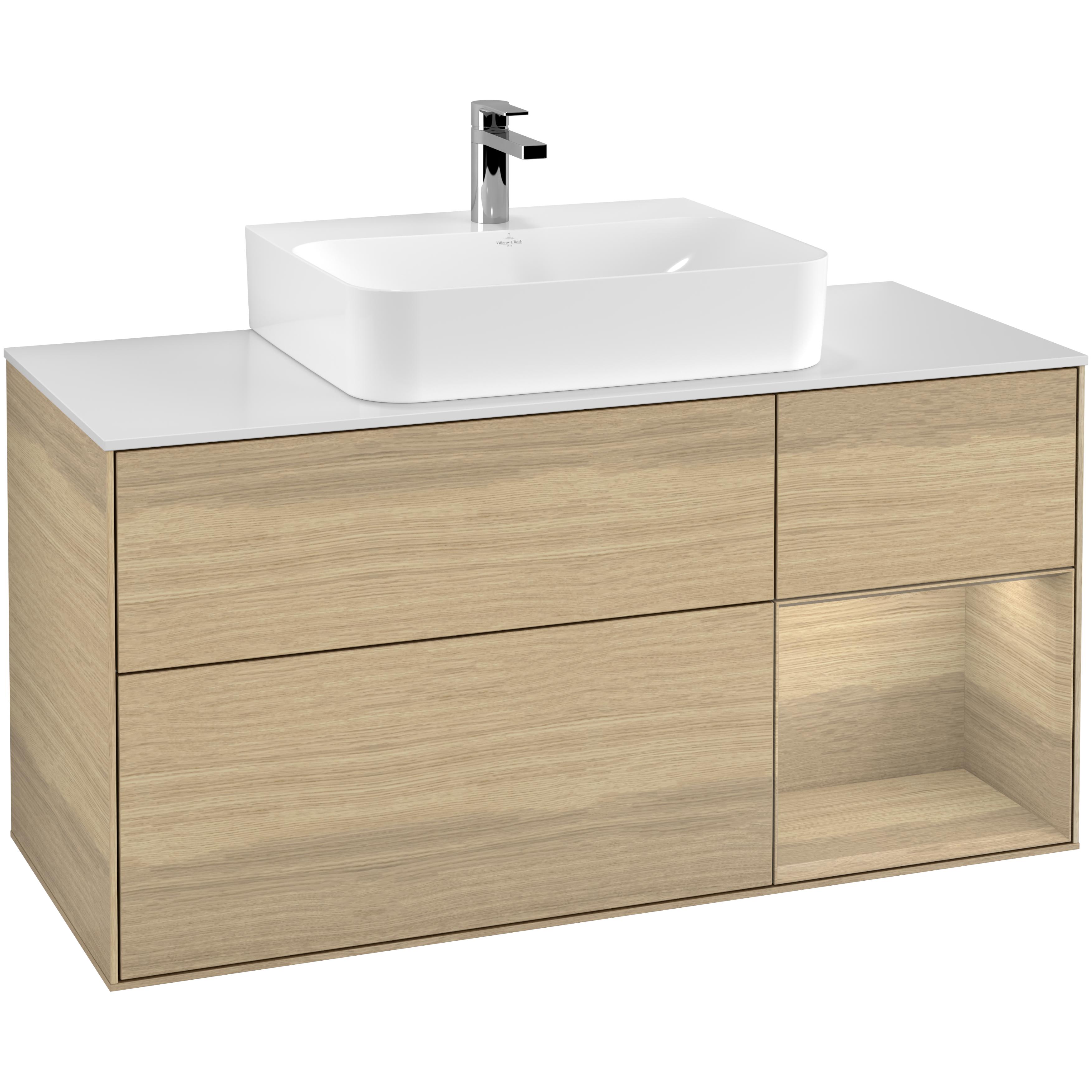 Tvättställsskåp Villeroy & Boch Finion med 3 Lådor Hylla och Bänkskiva för Centrerat Tvättställ