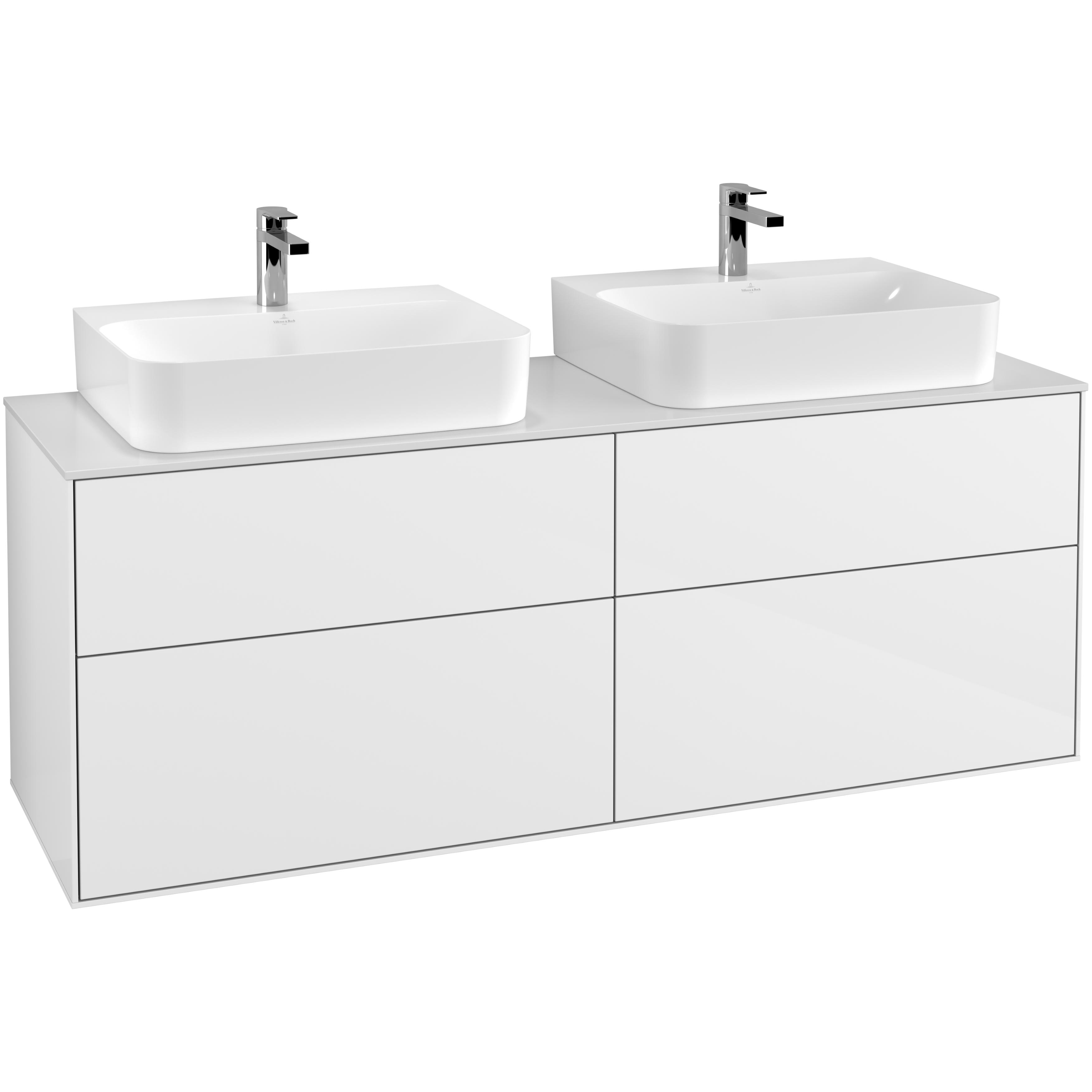 Tvättställsskåp Villeroy & Boch Finion med 4 Lådor och Bänkskiva för Två Tvättställ