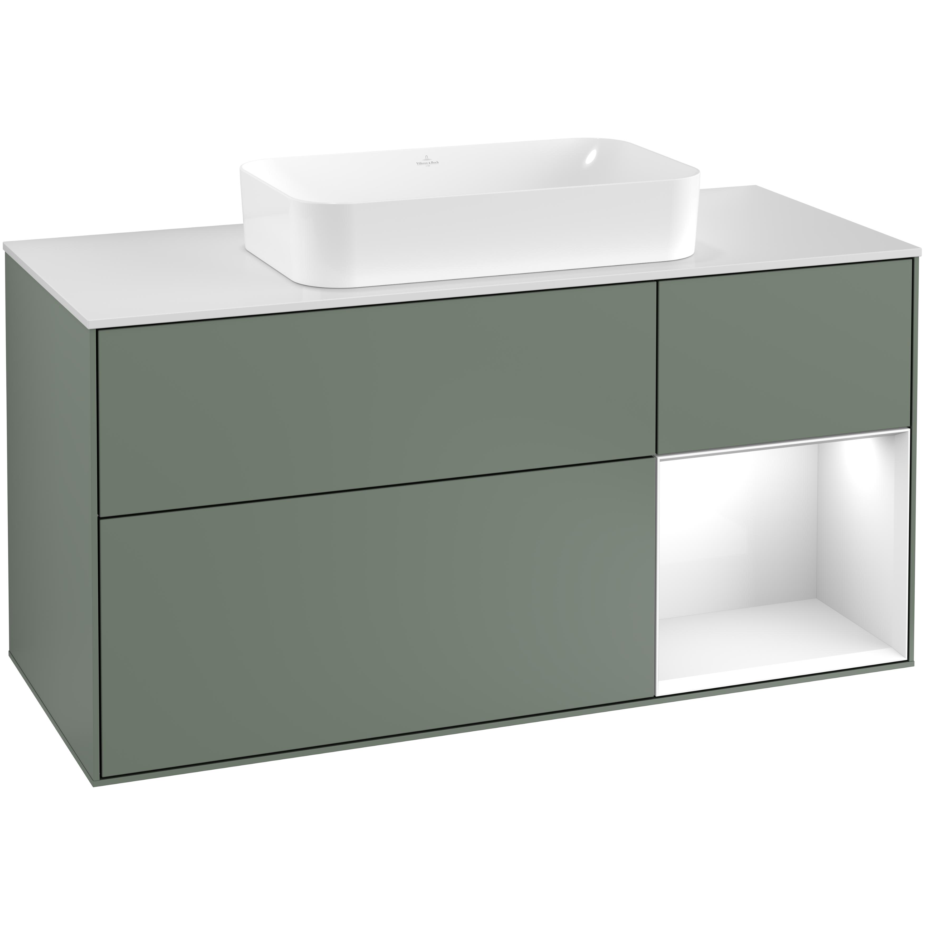 Tvättställsskåp Villeroy & Boch Finion med 3 Lådor Hylla och Bänkskiva för Fristående Tvättställ