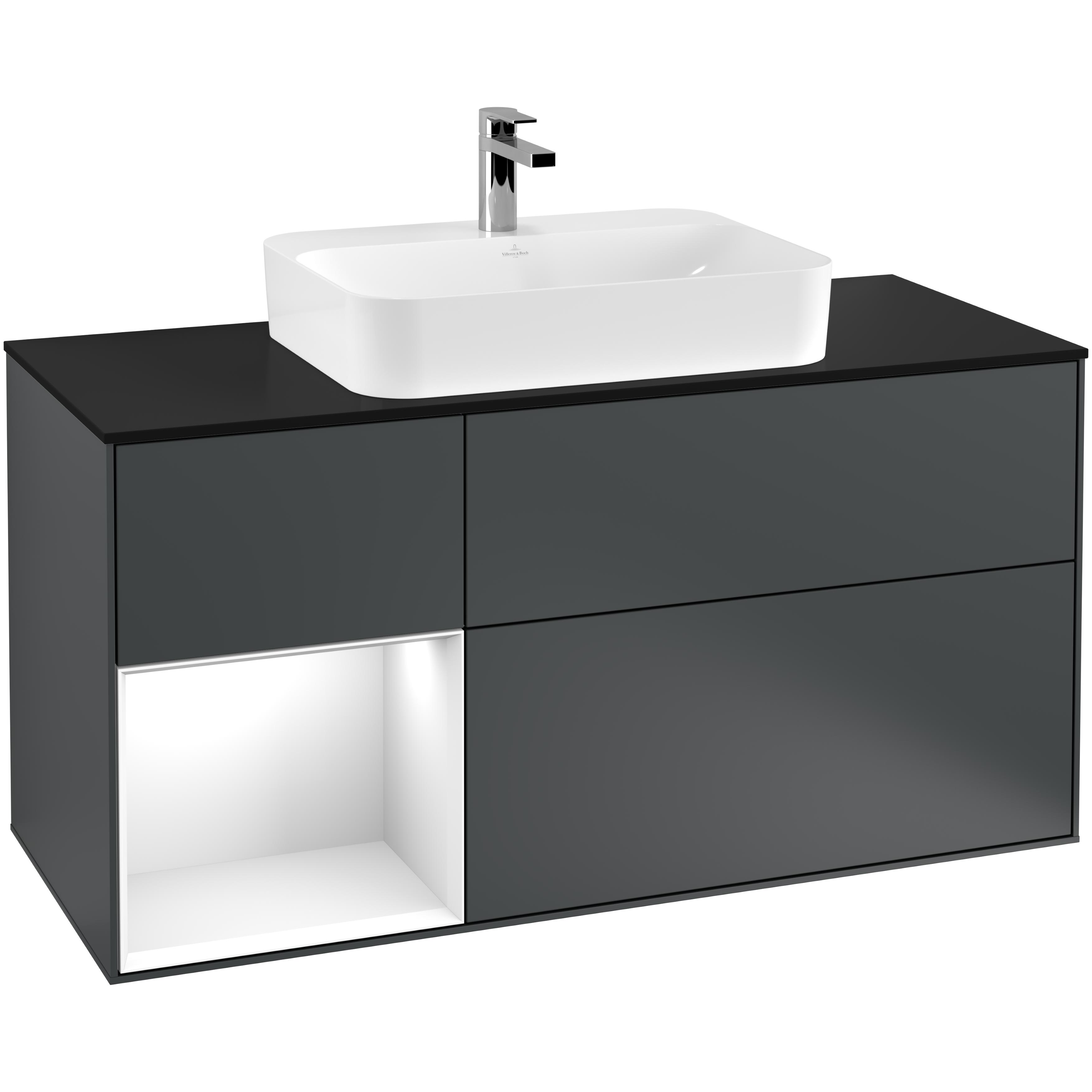 Tvättställsskåp Villeroy & Boch Finion med 3 Lådor Hylla och Bänkskiva för Ytmonterat Tvättställ