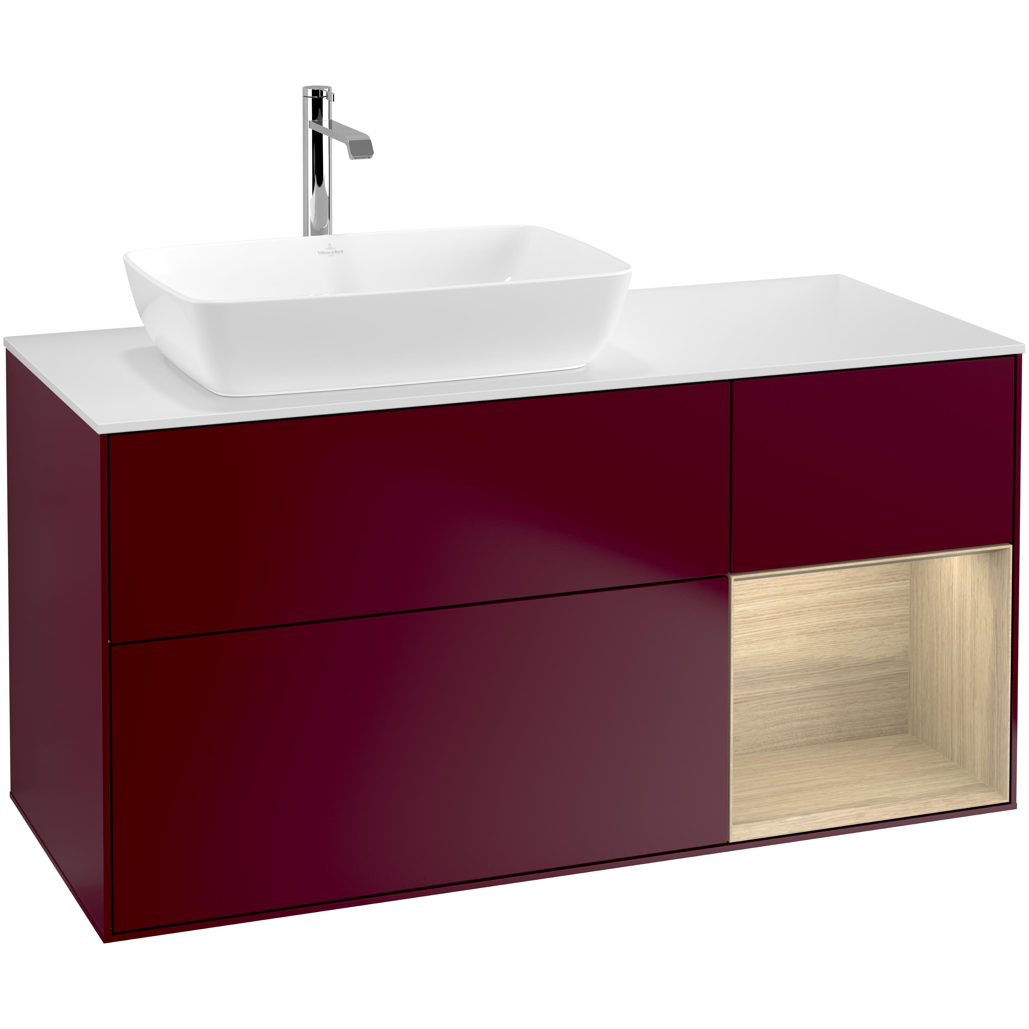 Tvättställsskåp Villeroy & Boch Finion med 3 Lådor Hylla och Bänkskiva för Ocentrerat Tvättställ från Artis & Collaro