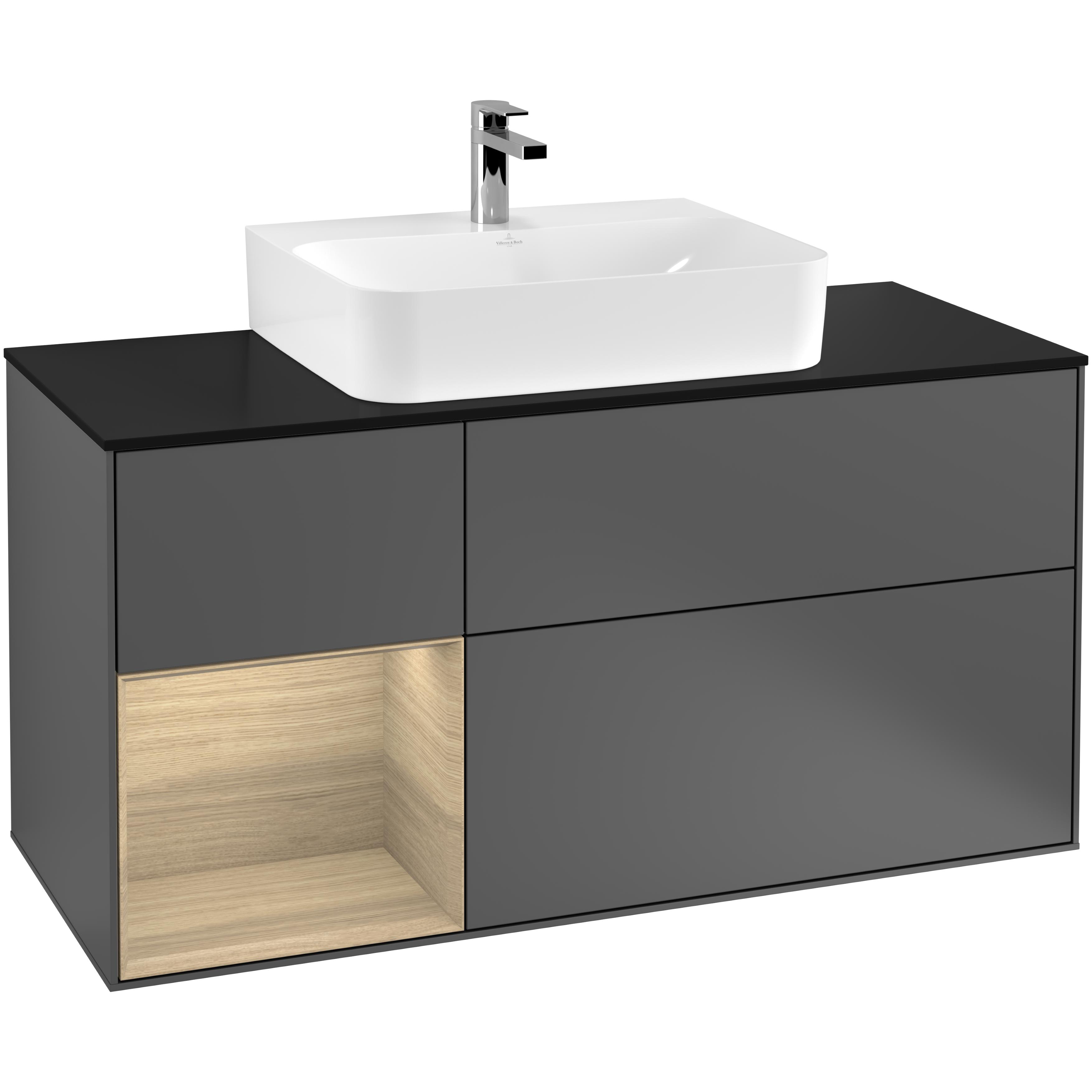 Tvättställsskåp Villeroy & Boch Finion med 3 Lådor Hylla och Bänkskiva för Centrerat Tvättställ