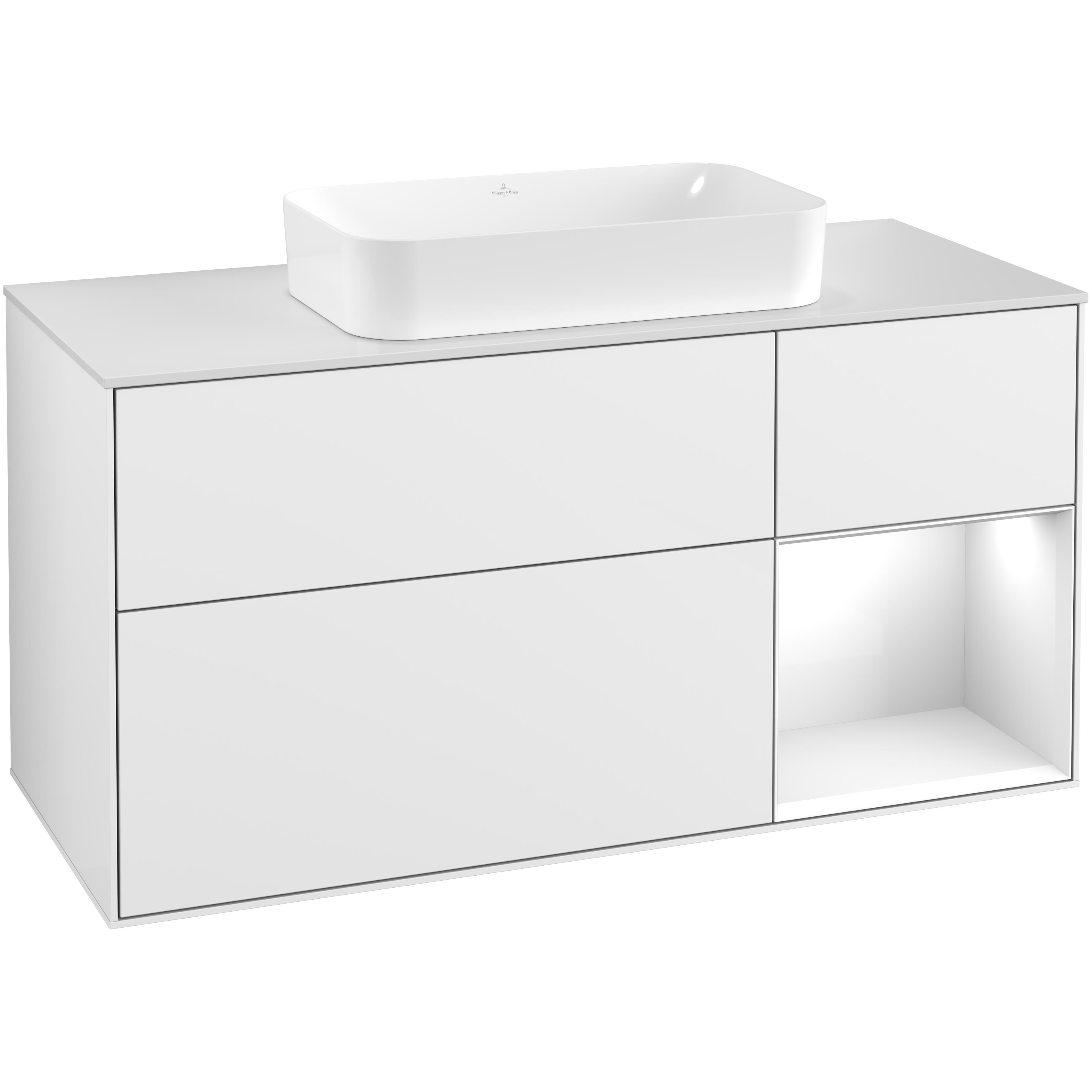 Tvättställsskåp Villeroy & Boch Finion med 3 Lådor Hylla och Bänkskiva för Fristående Tvättställ