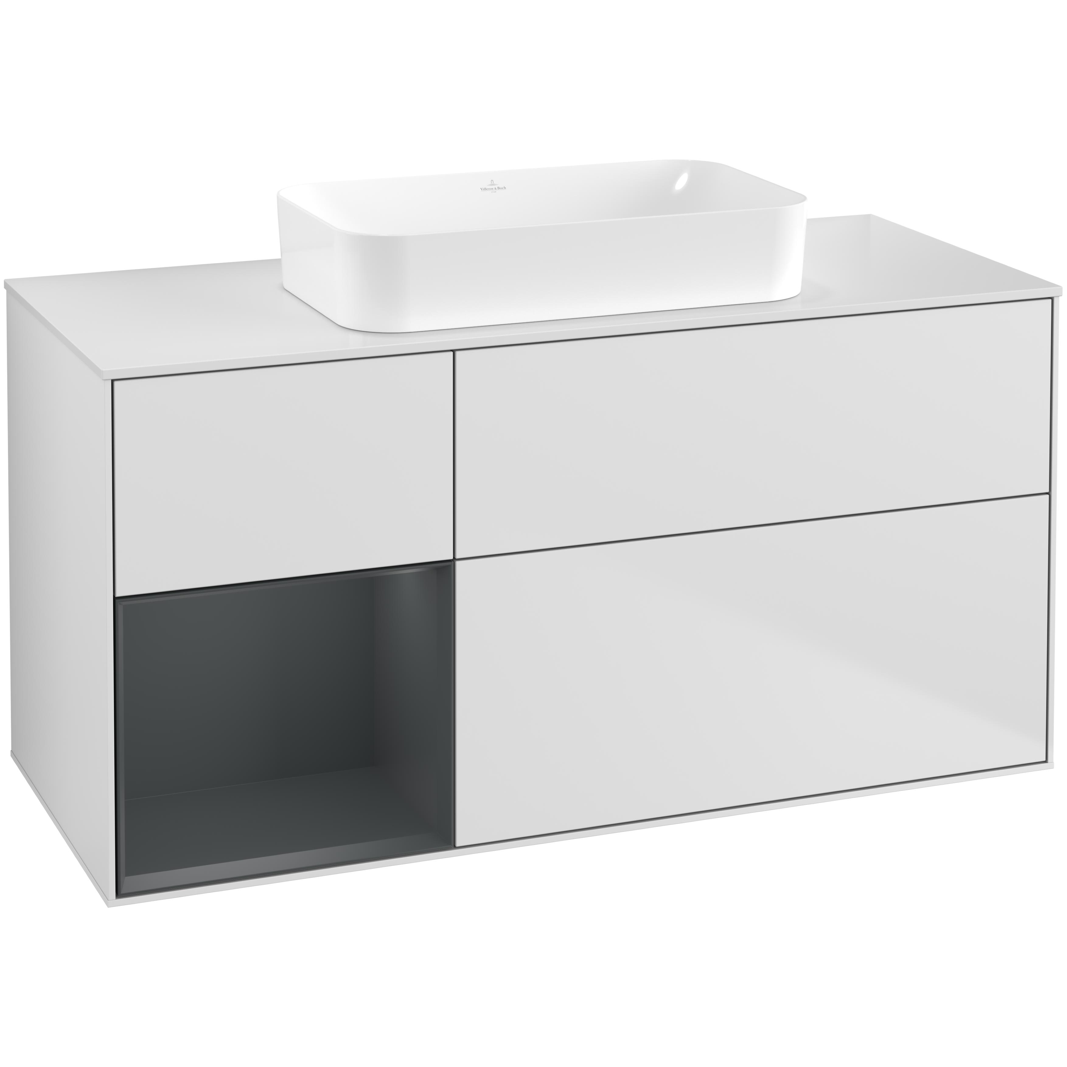 Tvättställsskåp Villeroy & Boch Finion med 3 Lådor Hylla och Bänkskiva för Fristående Tvättställ