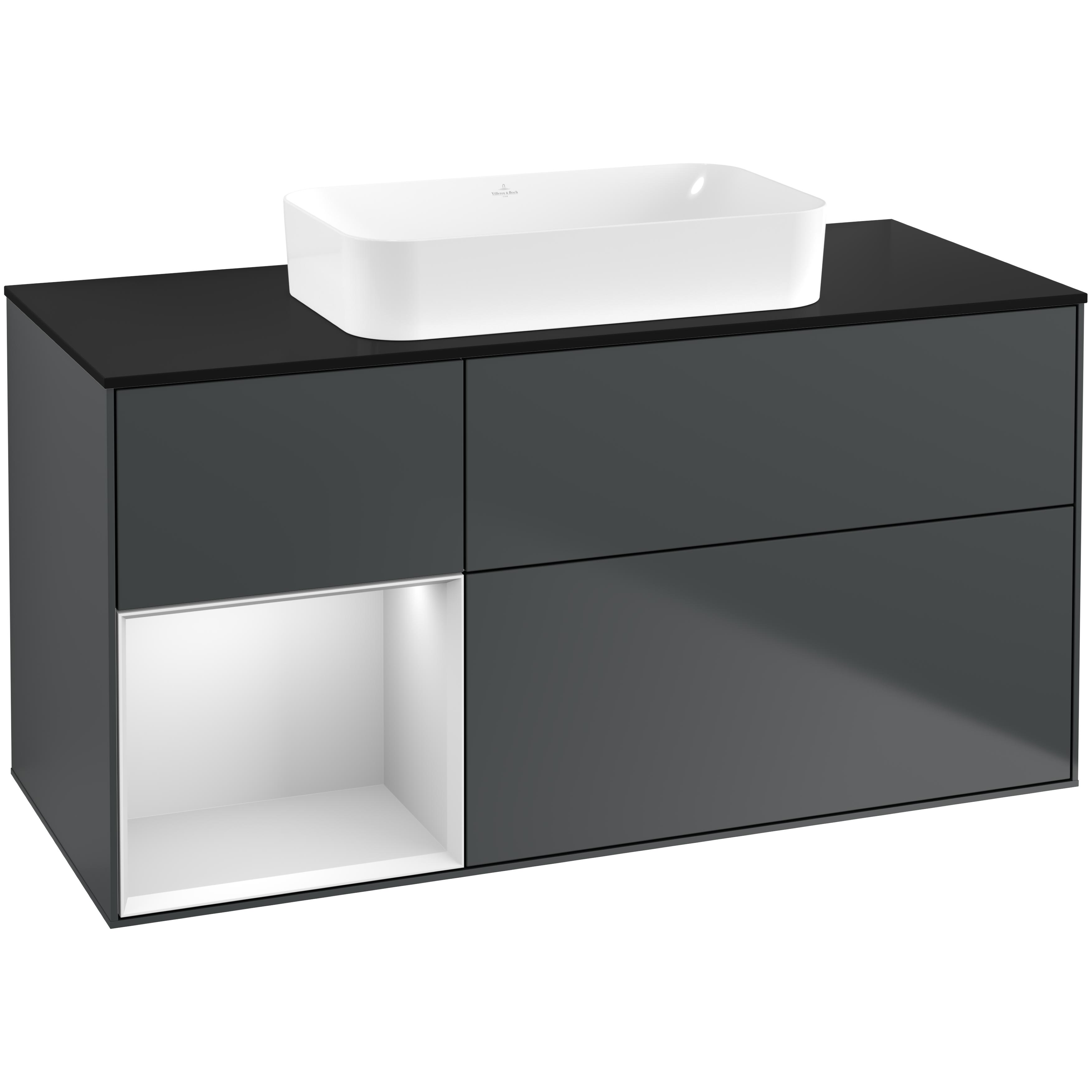 Tvättställsskåp Villeroy & Boch Finion med 3 Lådor Hylla och Bänkskiva för Fristående Tvättställ