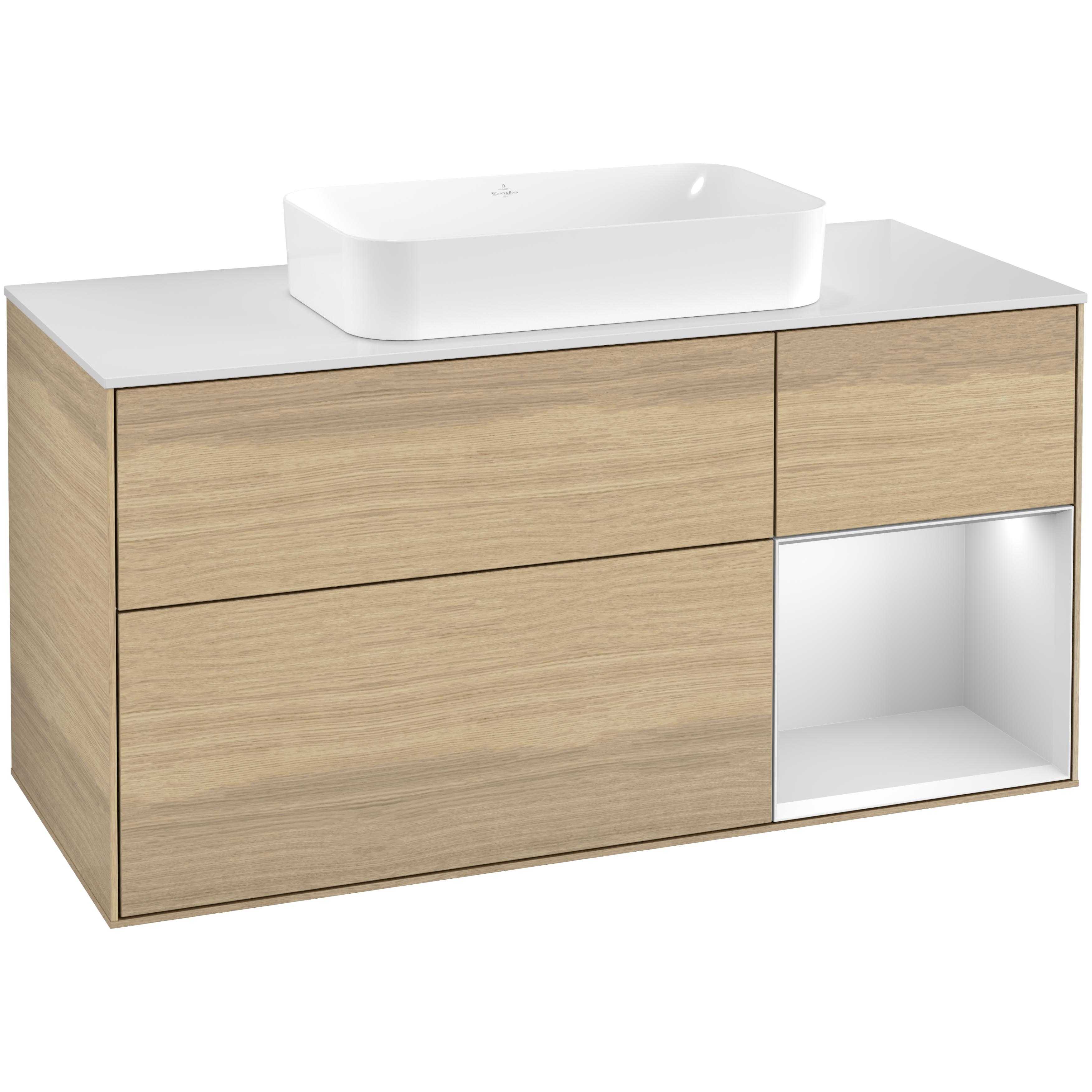 Tvättställsskåp Villeroy & Boch Finion med 3 Lådor Hylla och Bänkskiva för Fristående Tvättställ