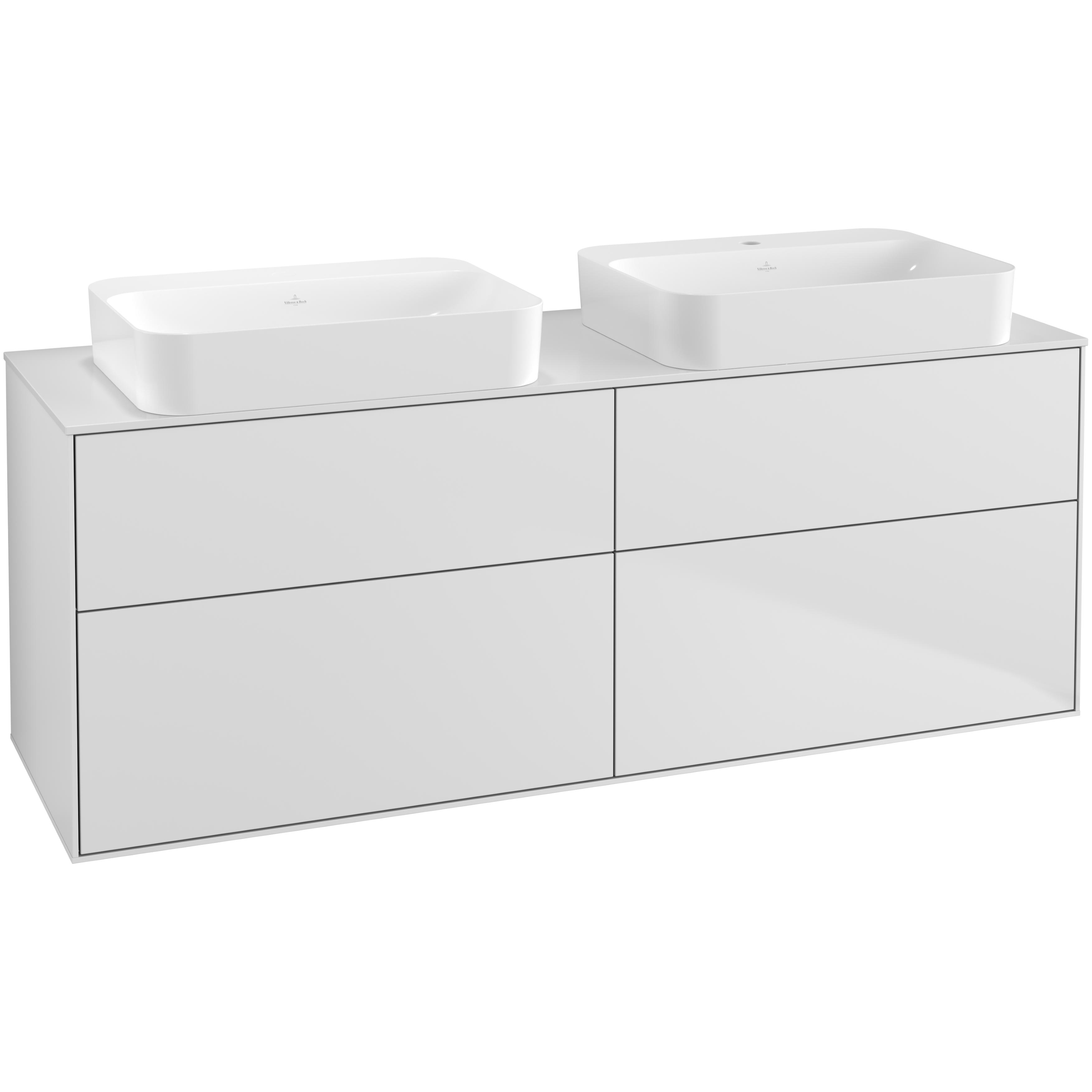 Tvättställsskåp Villeroy & Boch Finion med 4 Lådor och Bänkskiva för Två Fristående Tvättställ