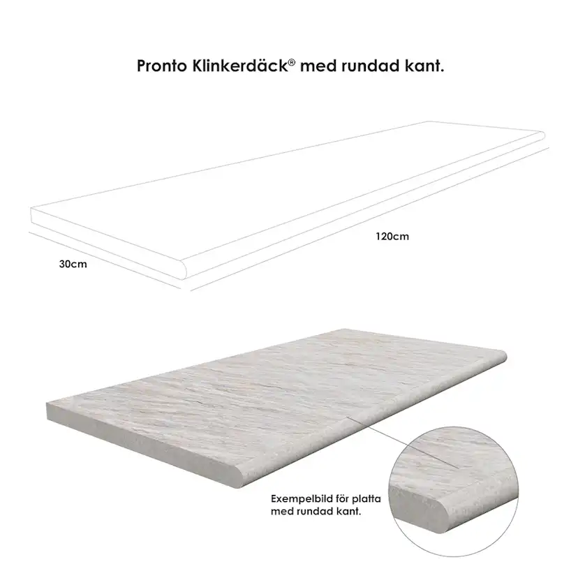 Poolkant/trappsteg Pronto Klinkerdäck Albero Mandorlo 30x120 cm