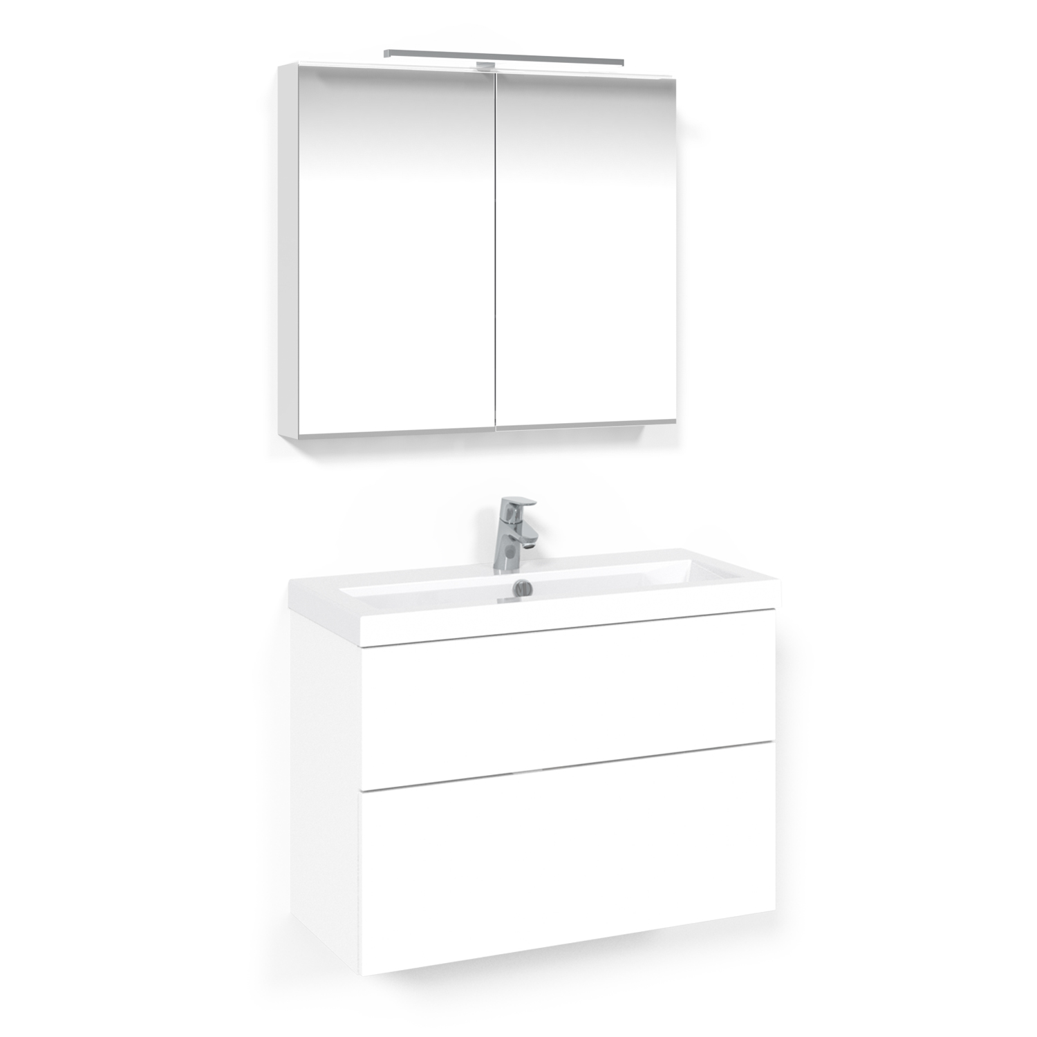 Möbelpaket Macro Design Charm Tvättställsskåp med Crown Spegelskåp