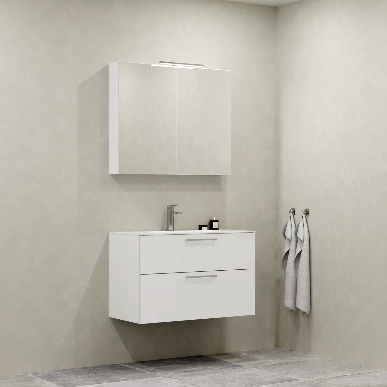 Möbelpaket Macro Design Crown Plain med Spegelskåp