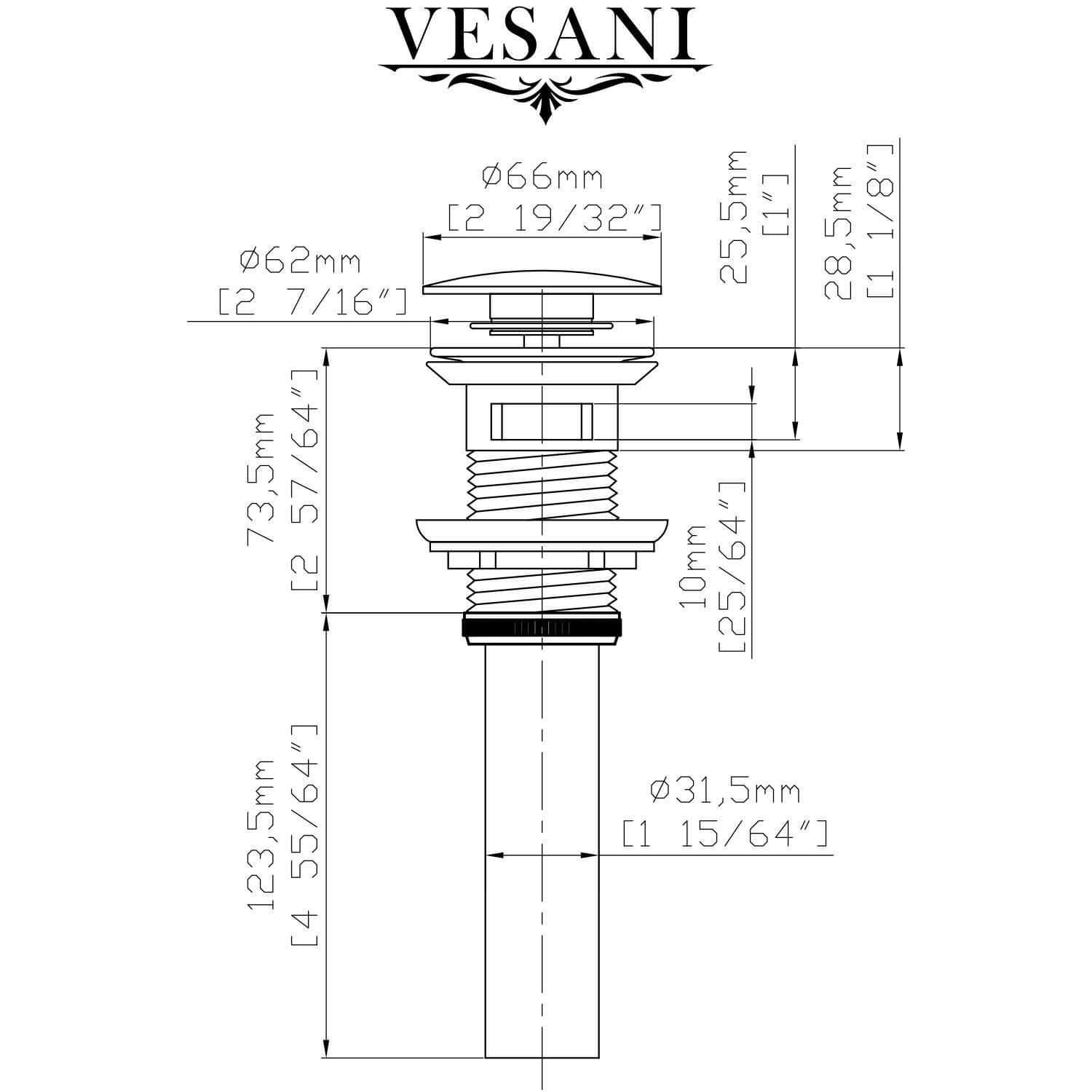 Bottenventil Vesani Pop-up