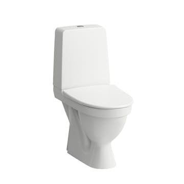 Toalettstol Laufen Kompas 825151 Rimless Förhöjd med Dolt S-lås för Limning inkl Mjuksits