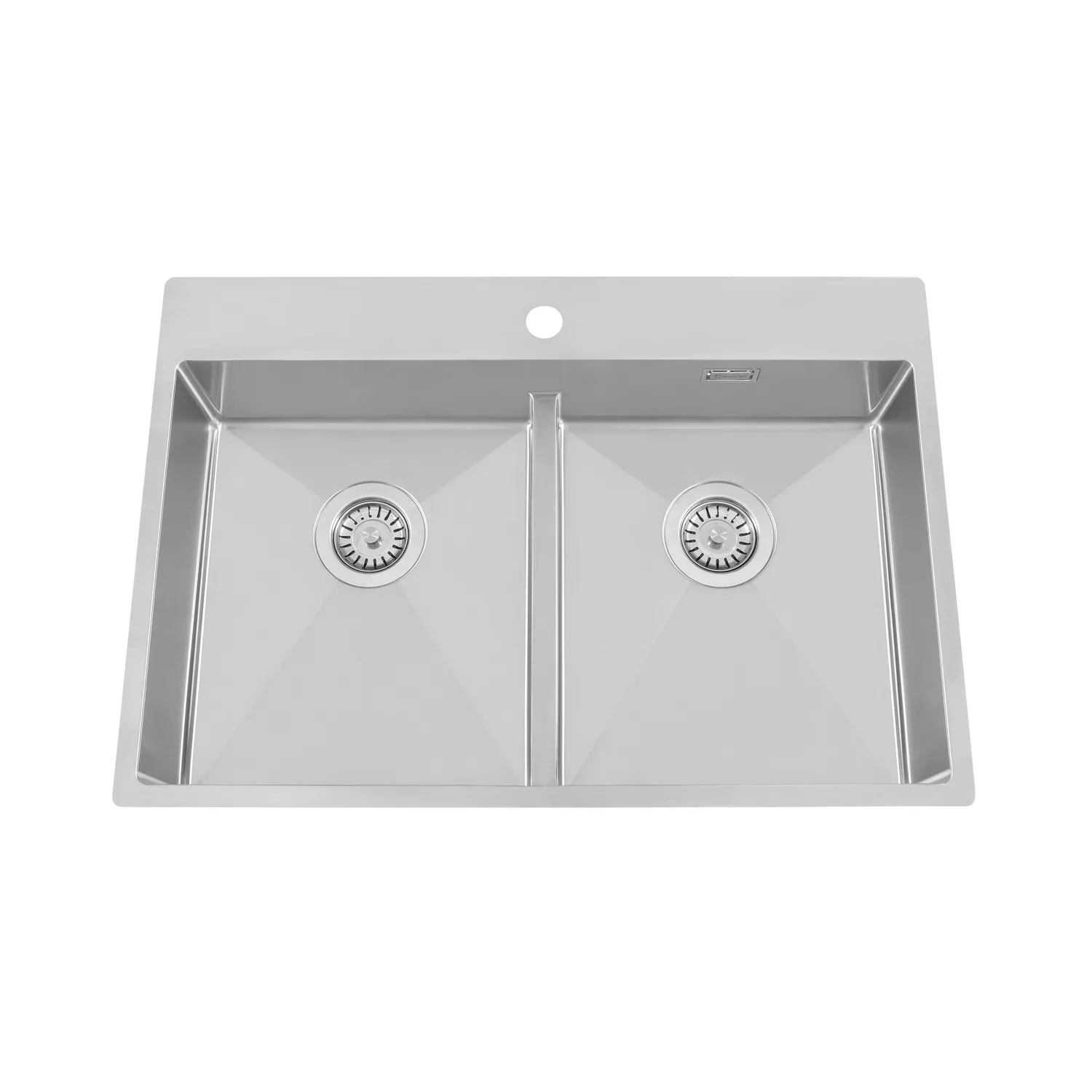 Diskho Nordic Tech Radius 80 KBX Rostfri Dubbel med Korgventil & Vattenlås