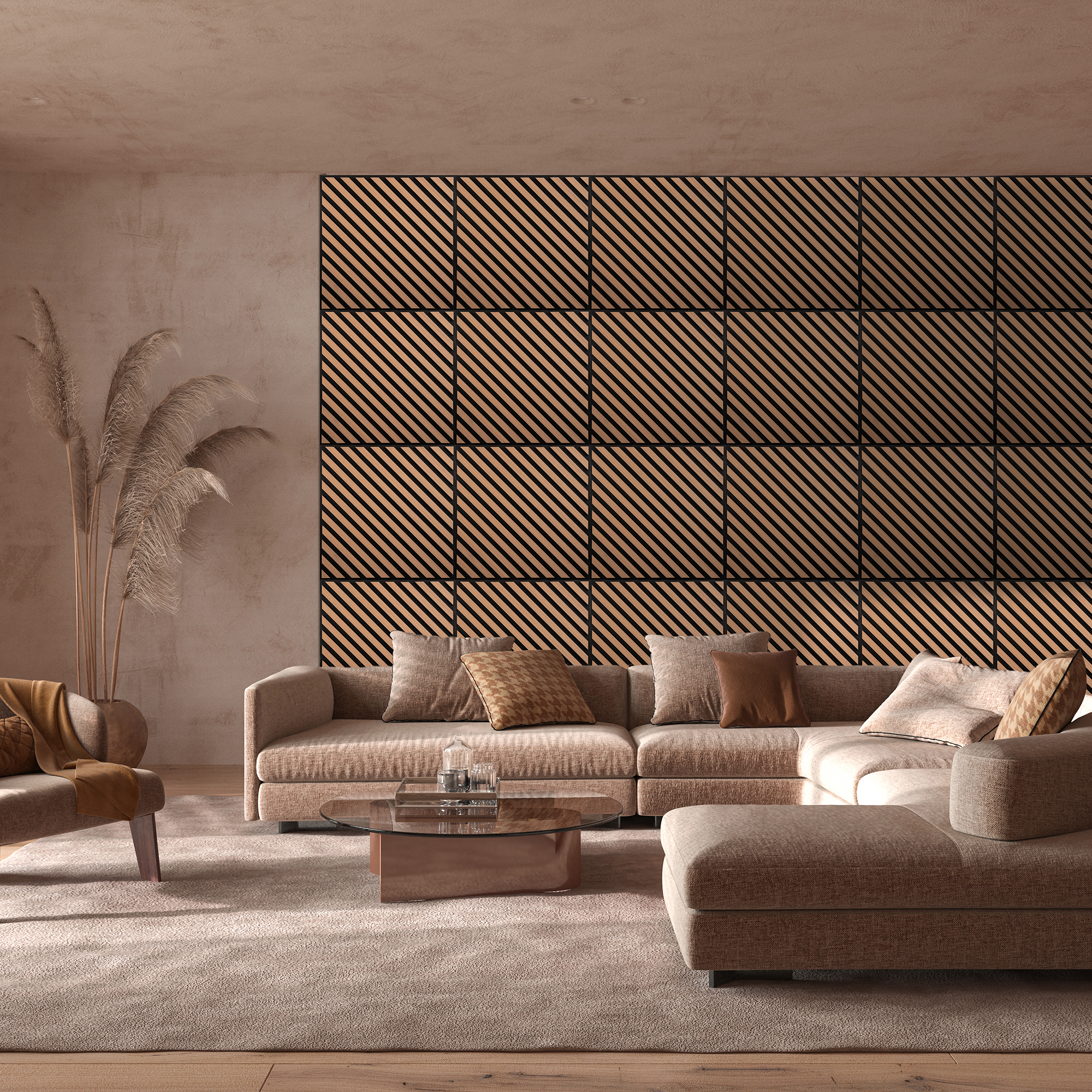 Akustikpaneler NQD Smartwall Fyrkantiga 4-Pack Diagonal