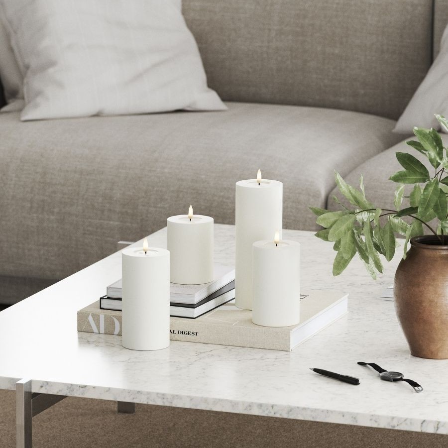 LED-Blockljus DeluxeHomeart 7,5x20 cm