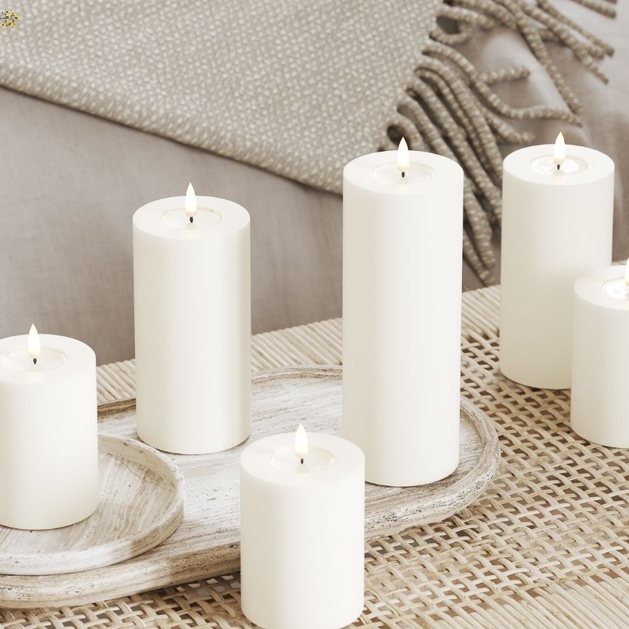 LED-Blockljus DeluxeHomeart 7,5x20 cm