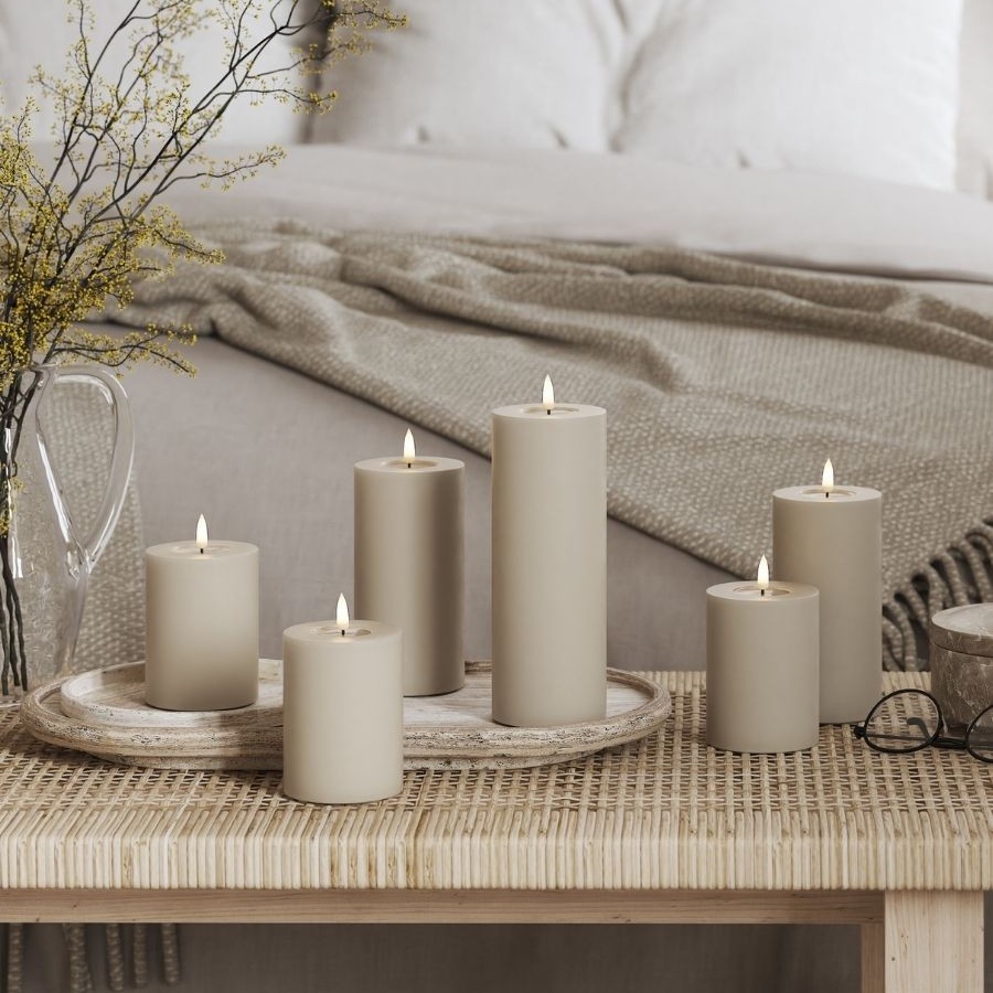 LED-Blockljus DeluxeHomeart 7,5x15 cm