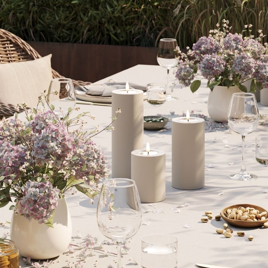 LED-Blockljus DeluxeHomeart Utomhus 7,5x15 cm