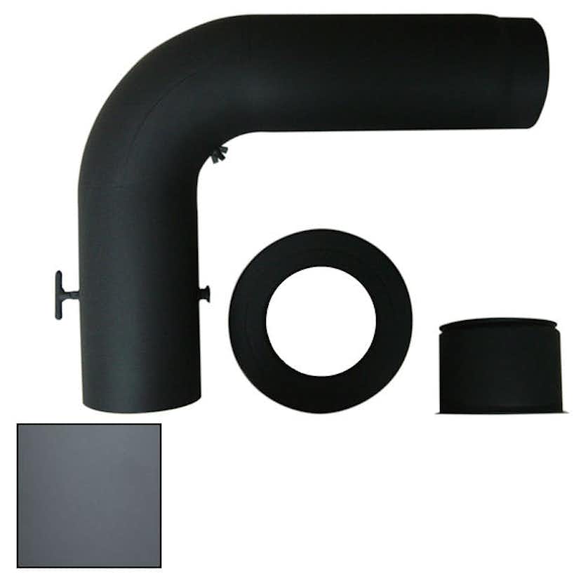 Rökrör Kaminexperten Rund Komplett Grå