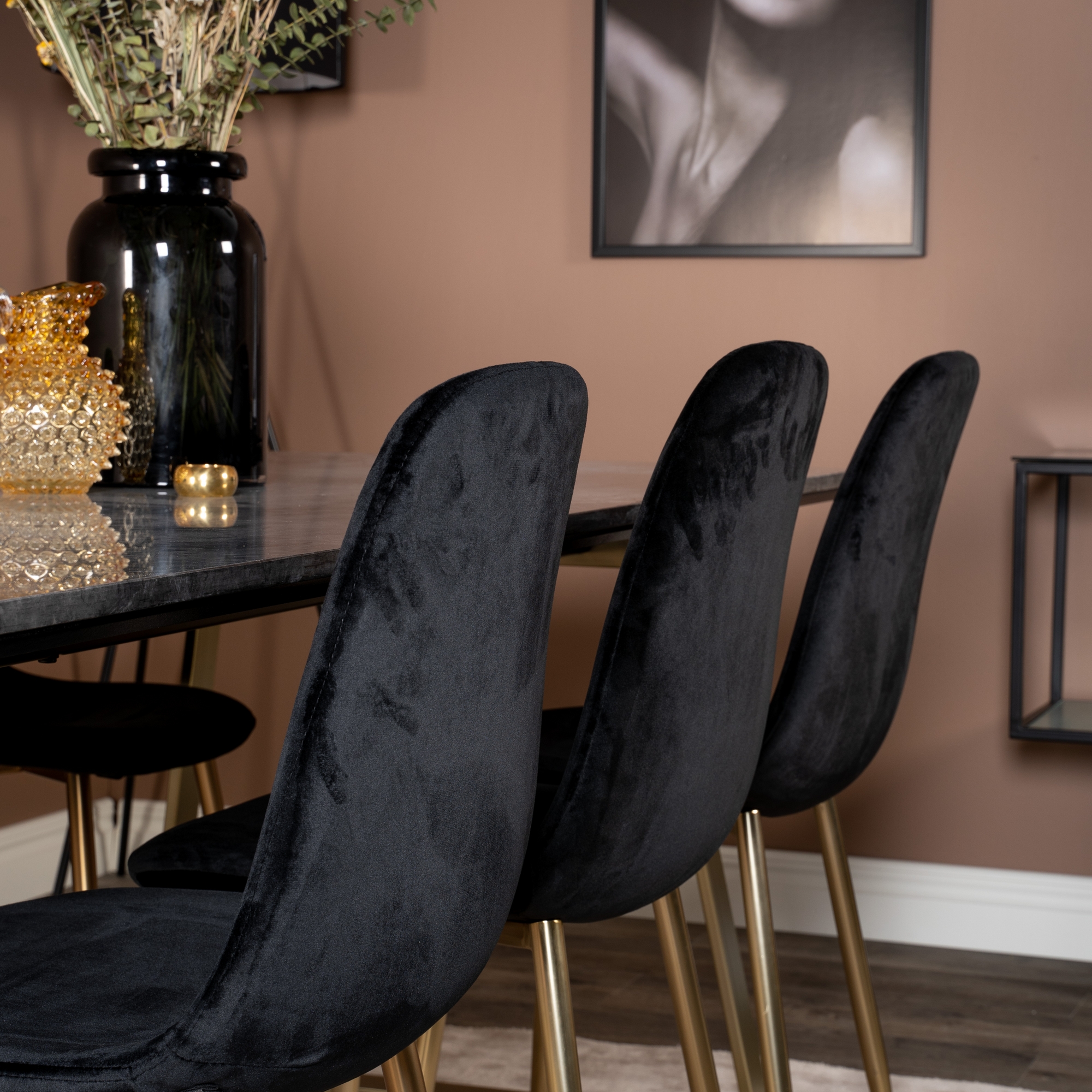 Matgrupp Venture Home Estelle 200 med 6 Pobbie Stolar Sammet