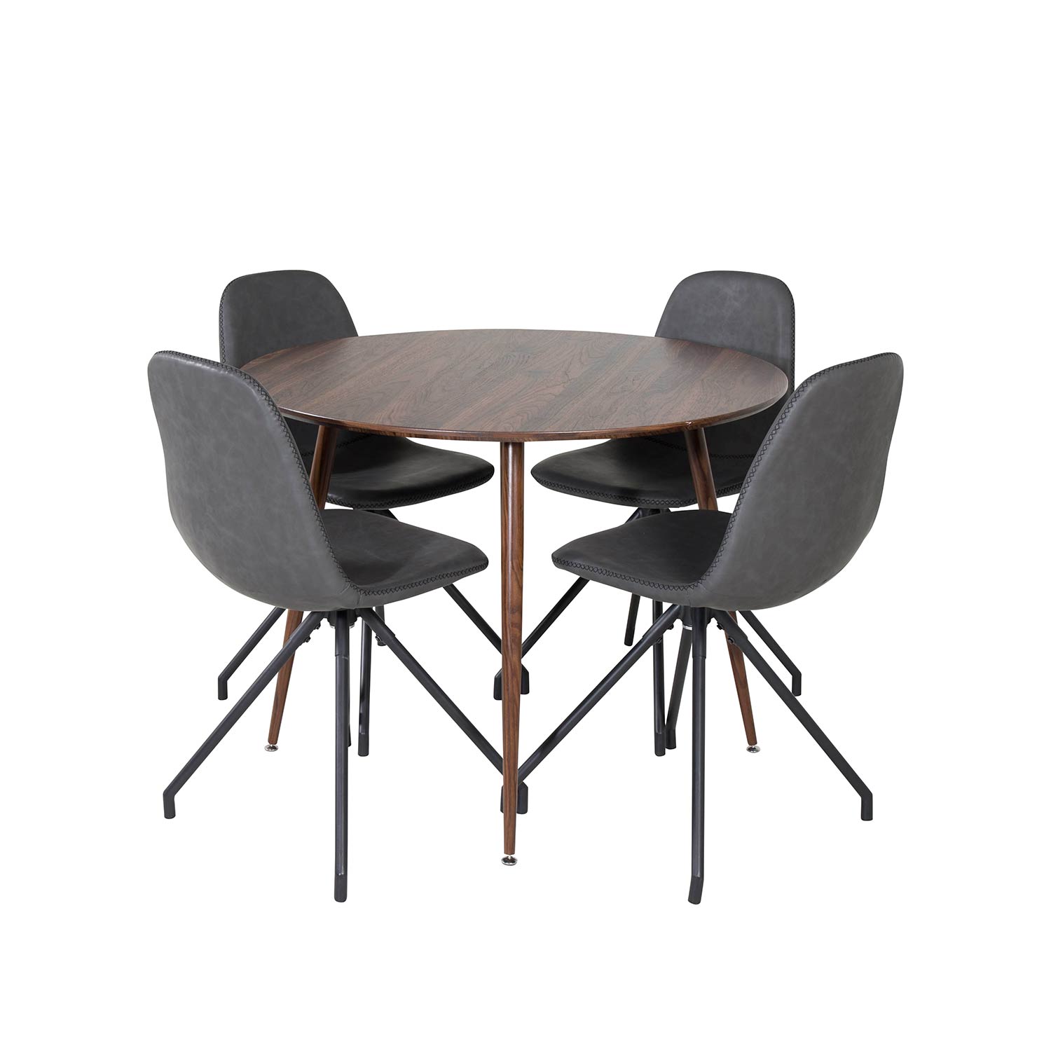 Matgrupp Venture Home Plake med 4 Pobbie Stolar Design med Snurrfunktion Konstläder