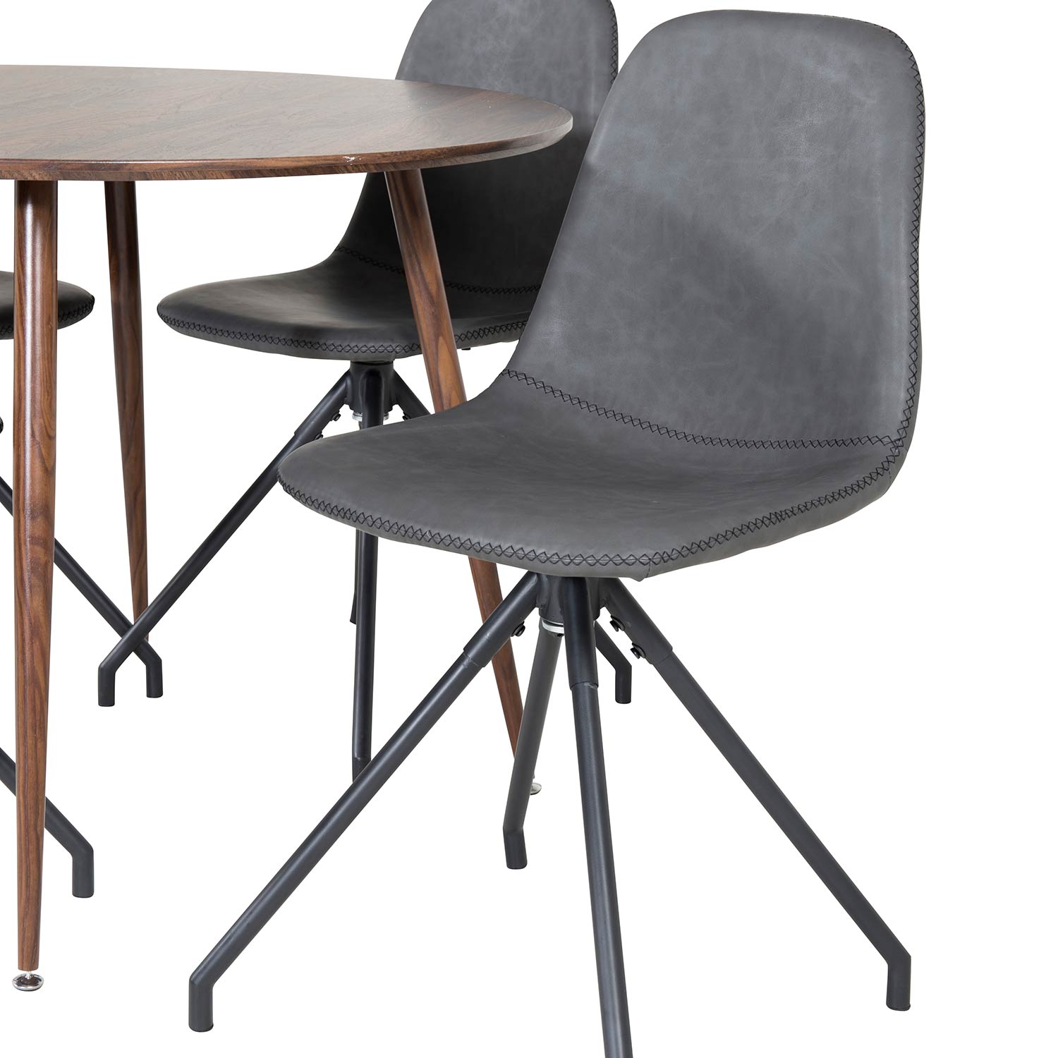 Matgrupp Venture Home Plake med 4 Pobbie Stolar Design med Snurrfunktion Konstläder