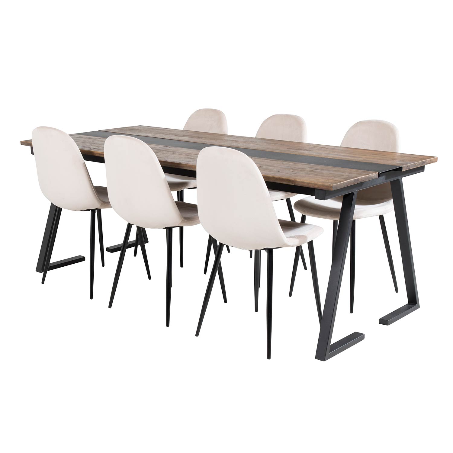 Matgrupp Venture Home Jane med 6 Pobbie Stolar Sammet