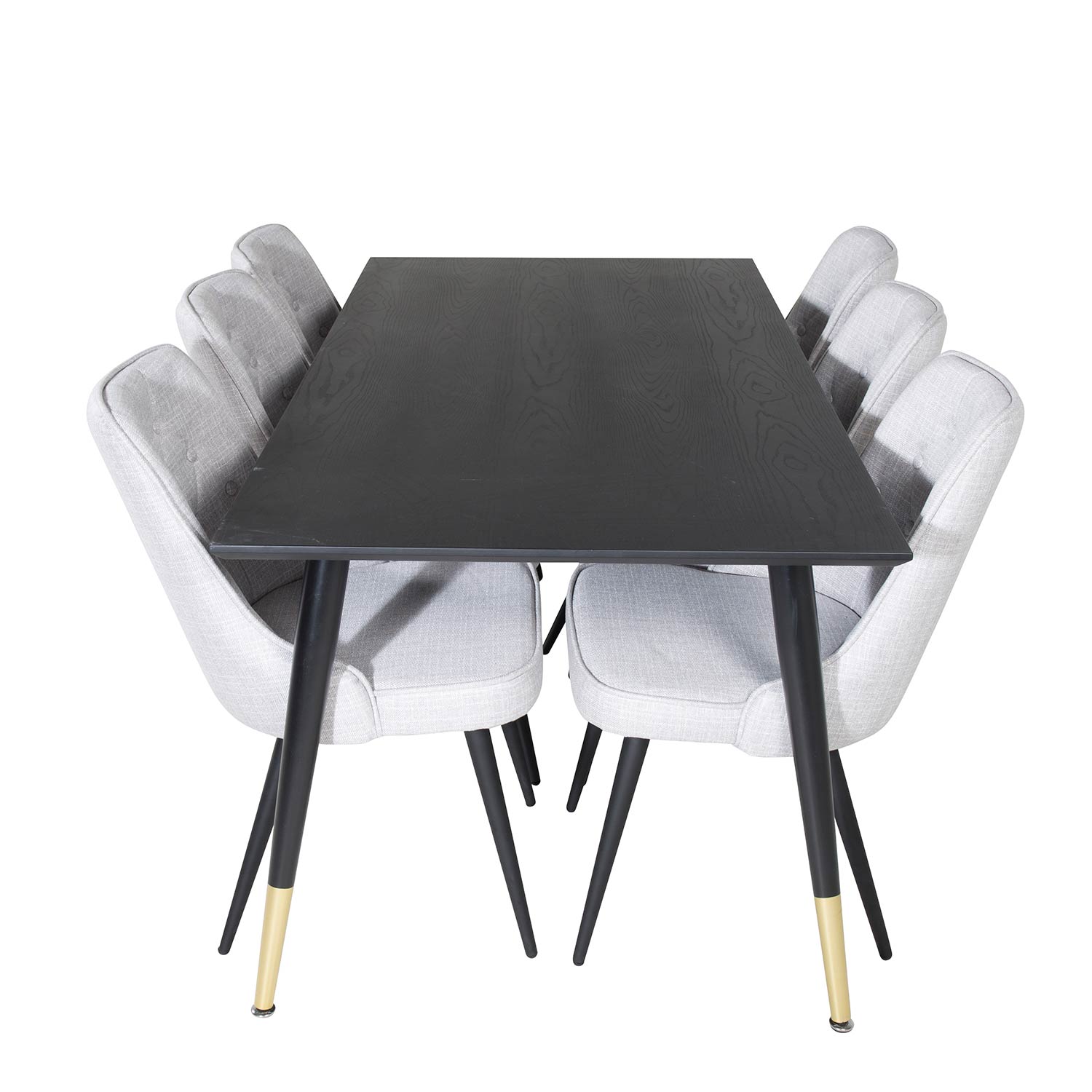 Matgrupp Venture Home Dipp med 6 Velvet Deluxe Stolar