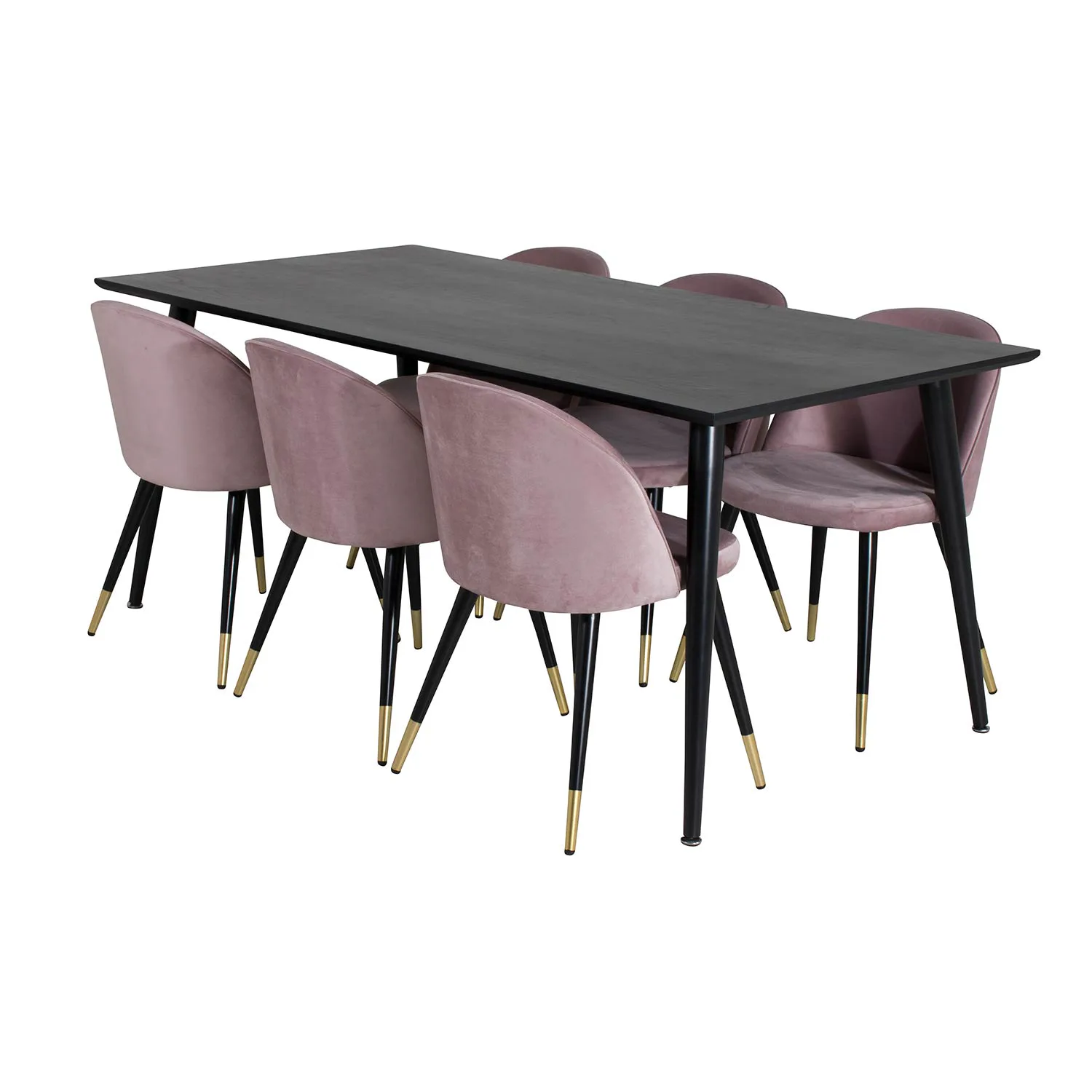 Matgrupp Venture Home Dipp med 6 Velvet Stolar