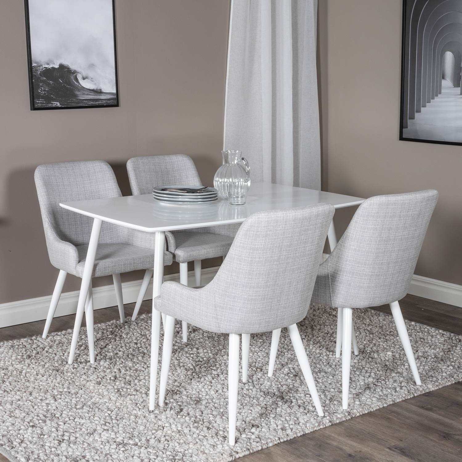 Matgrupp Venture Home Pobbie med 4 Plake Stolar Polyestertyg