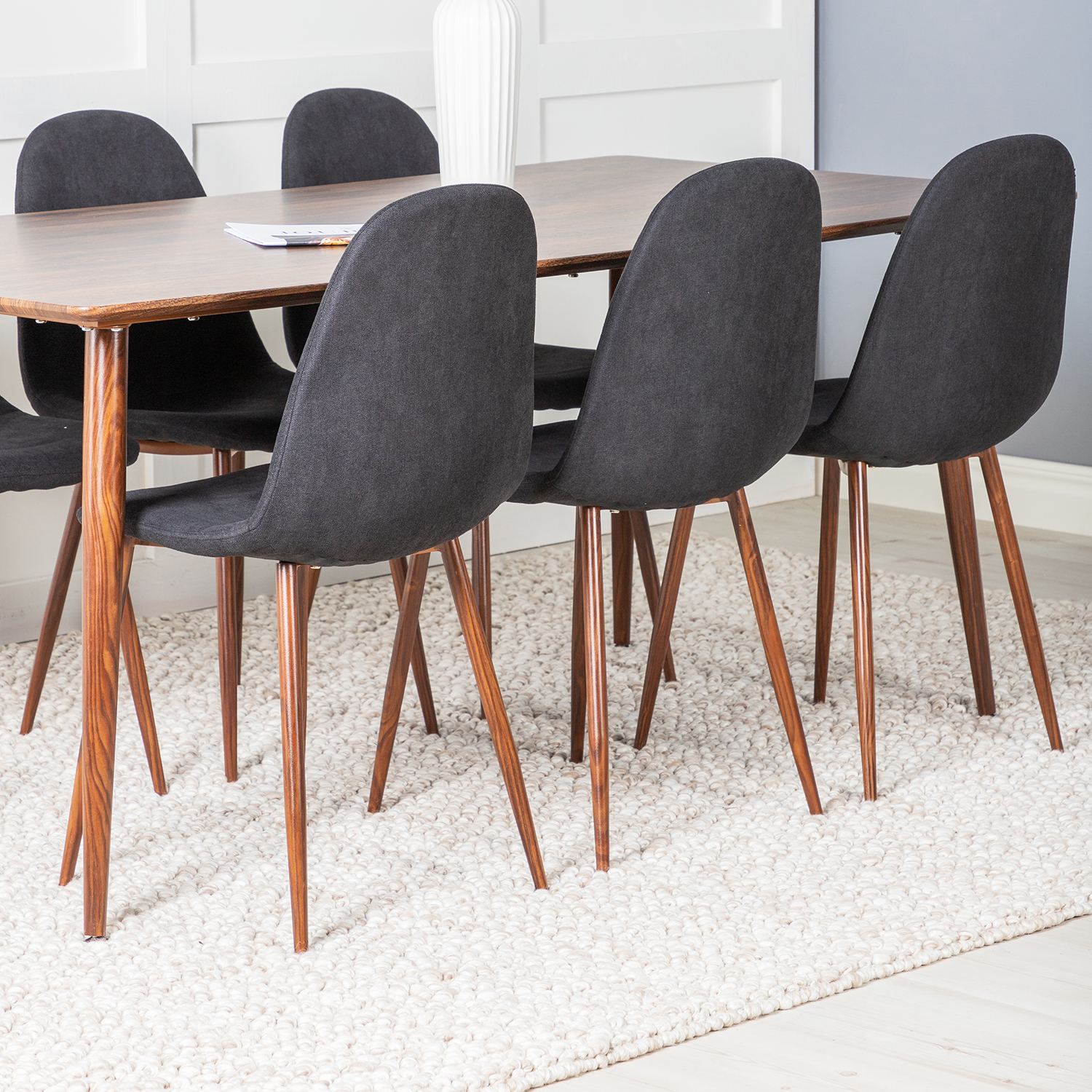 Matgrupp Venture Home Pobbie 180 med 6 Stolar Polyestertyg