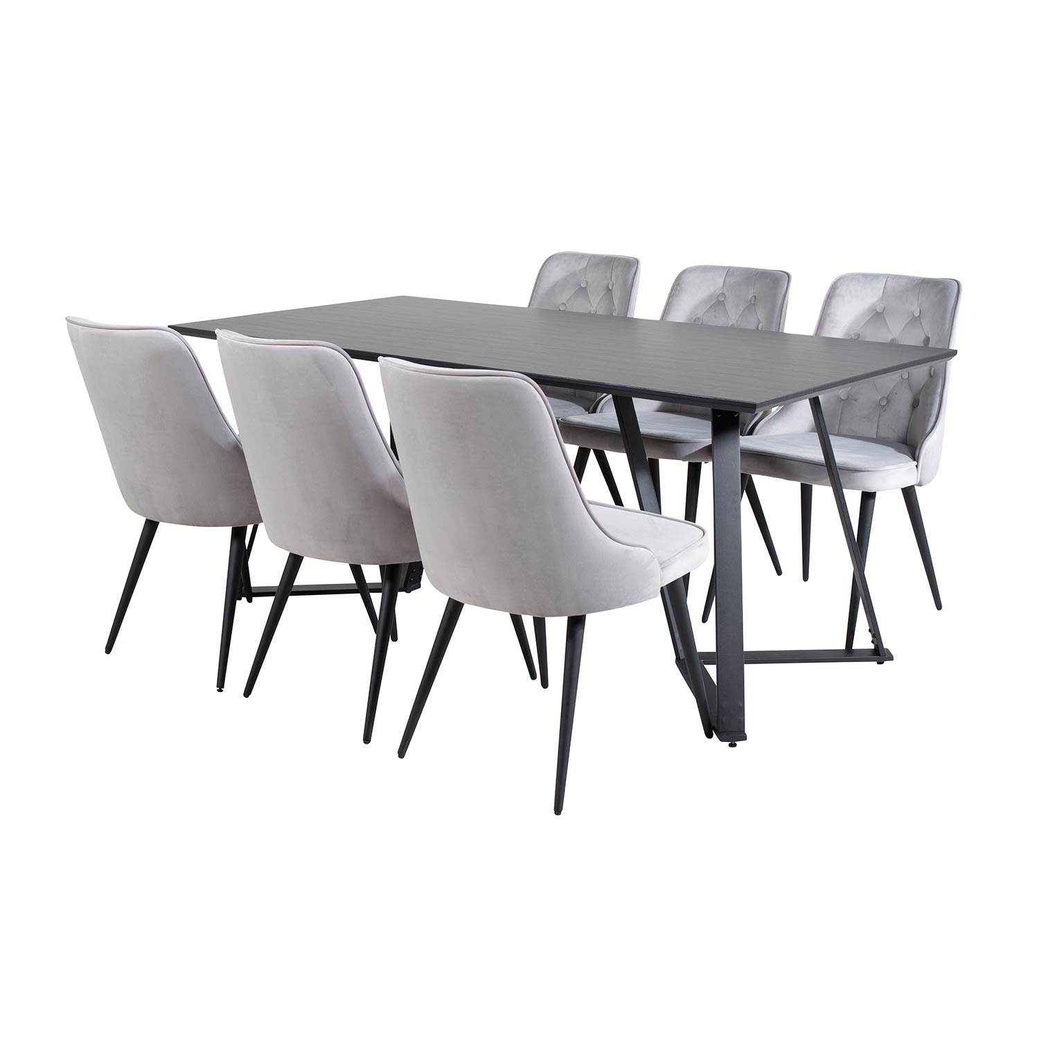 Matgrupp Venture Home Madde med 6 Vera Stolar Sammet