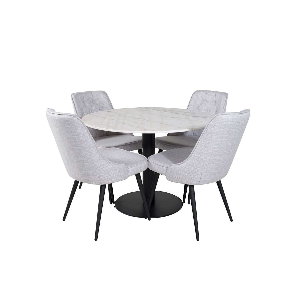 Matgrupp Venture Home Estelle med 4 Vera Stolar PolyEstelletyg