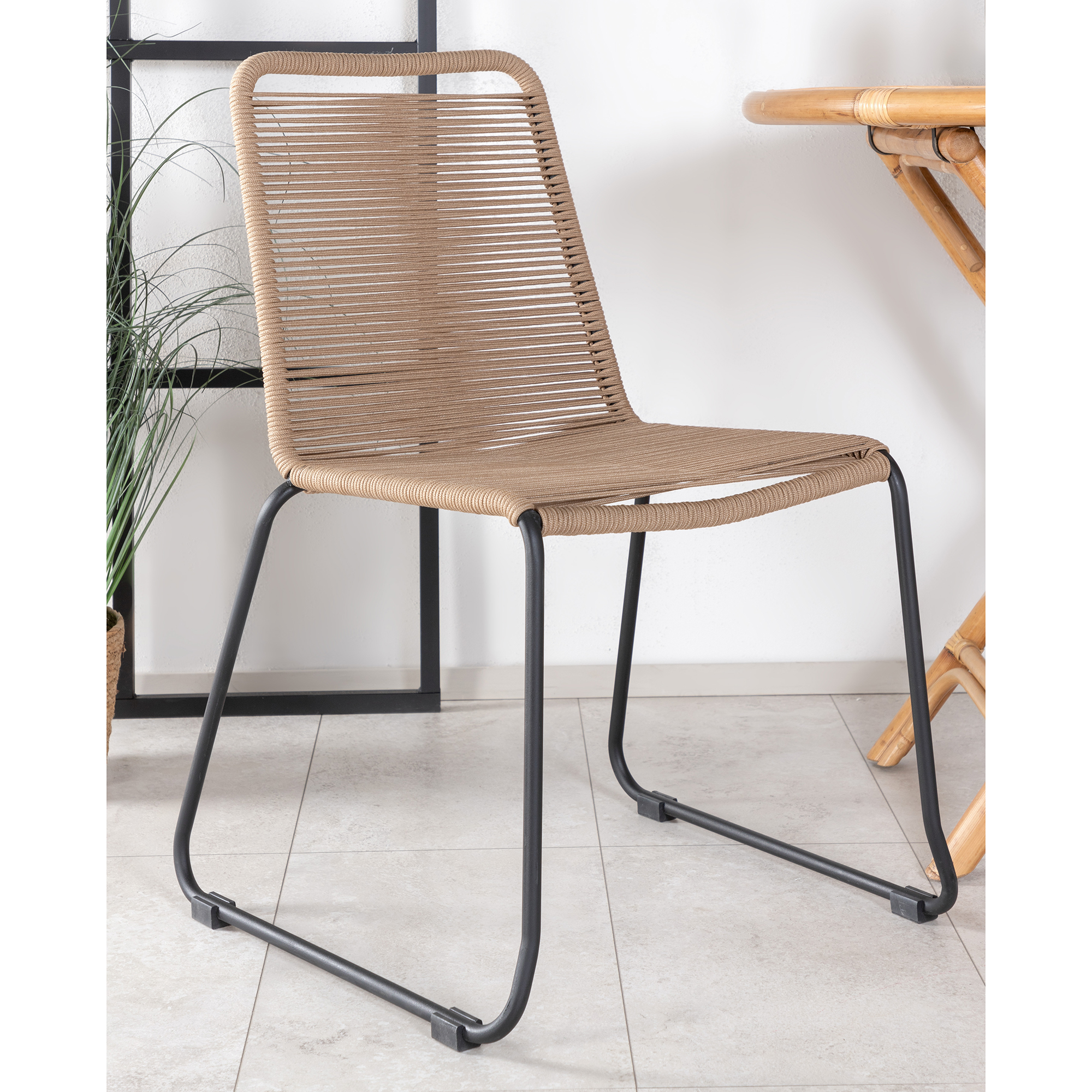 Cafégrupp Venture Home Cane med 2 Lindos Trädgårdsstolar Utomhus