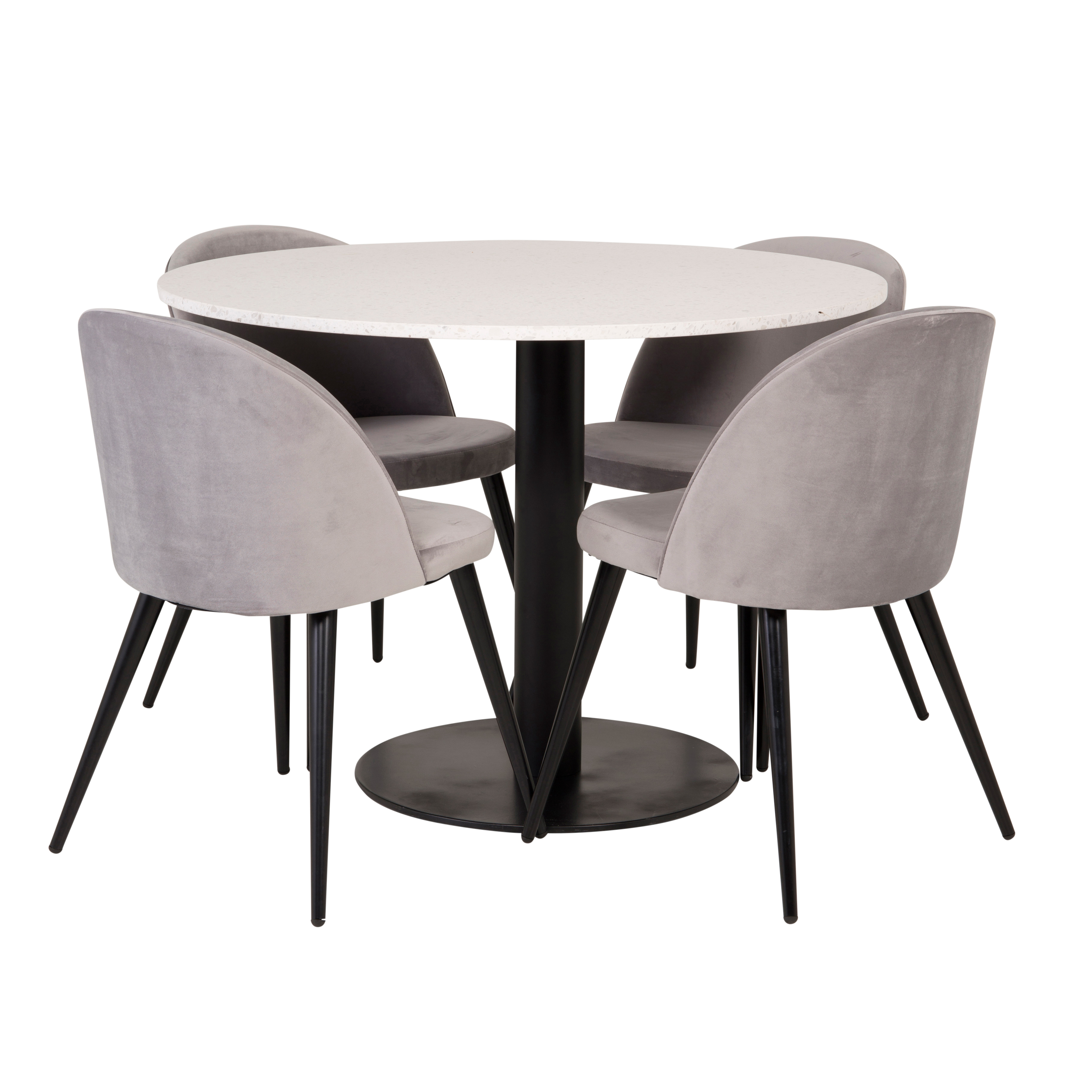 Matgrupp Sky Furniture Roxanna Vit Bord med 4 Valentina Matgrupp Sky Furniture Roxanna Vit Bord med 4 Corina Stolar