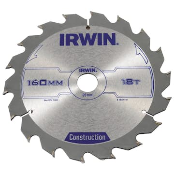 Sågklinga Irwin 160x20/16mm 18t 2,5mm