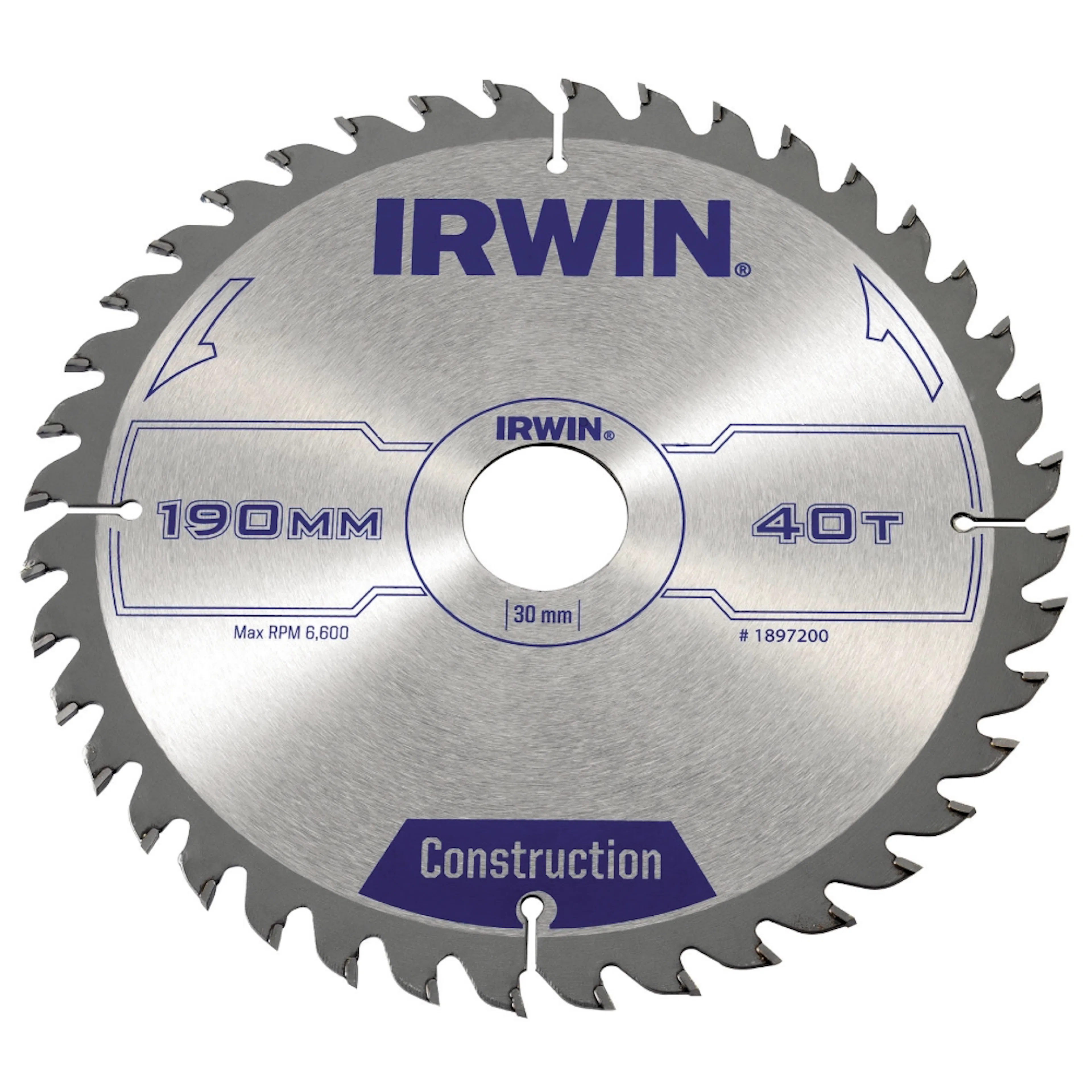 Sågklinga Irwin 190x30/20/16mm 40t 2,5mm