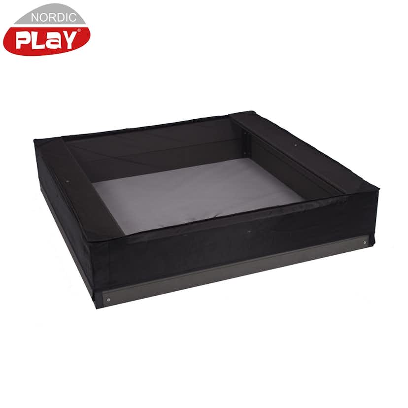 Sandlåda Nordic Play 120X120 cm Inkl. Nät WPC Svart