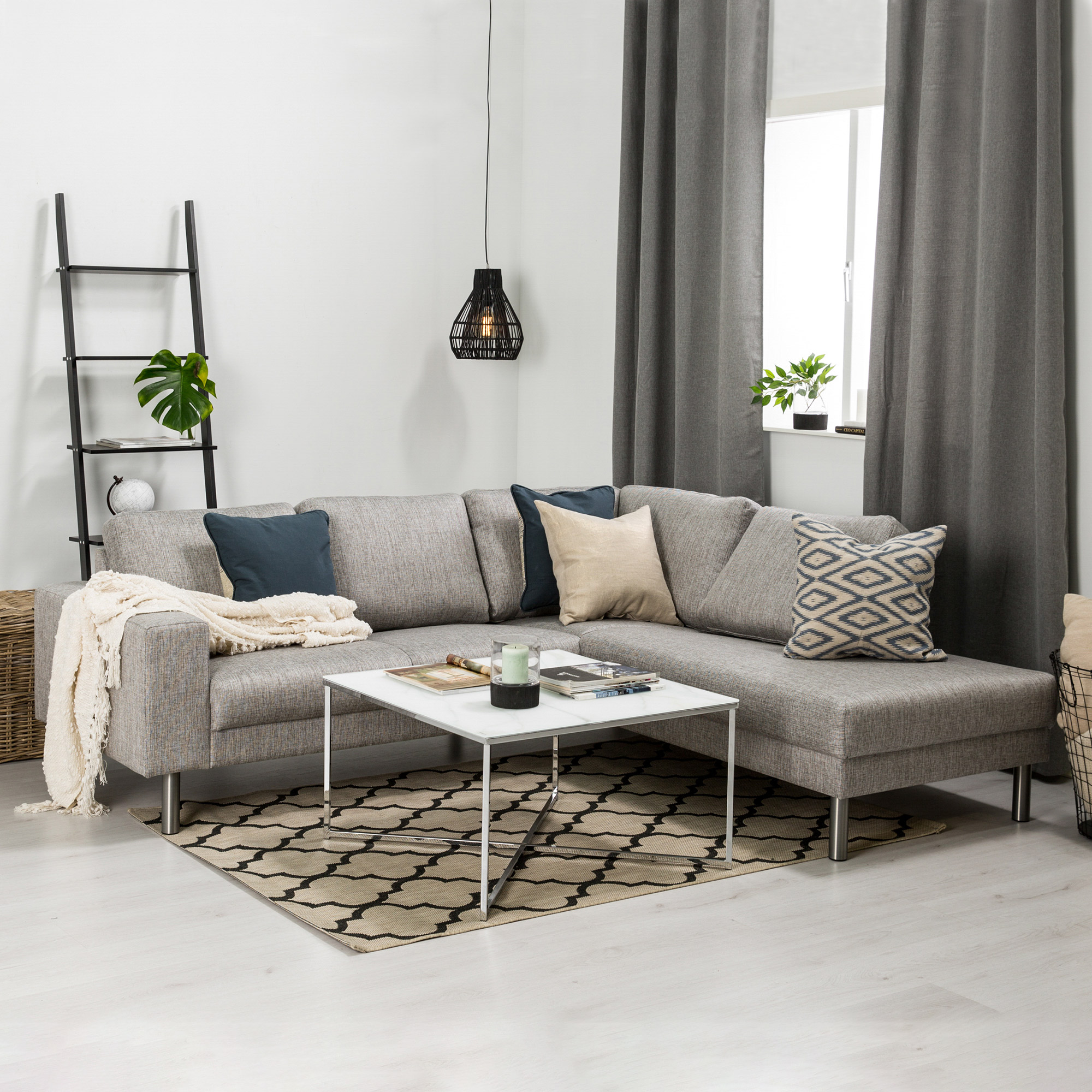 Schäslongsoffa Scandinavian Choice 3-sits Runsala Ljusgrå, Höger
