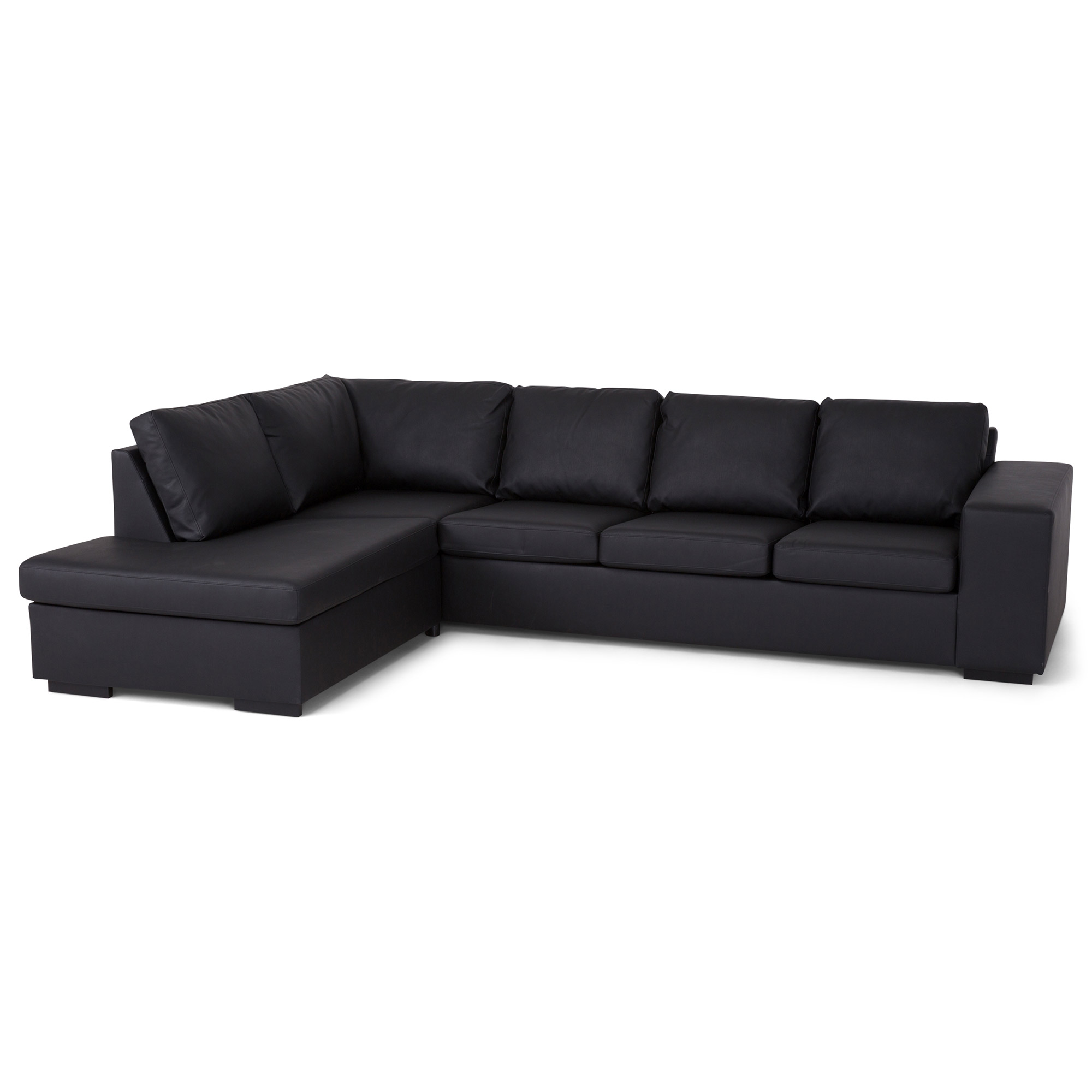 Schäslongsoffa Scandinavian Choice Memphis Bonded Leather Svart, Vänster