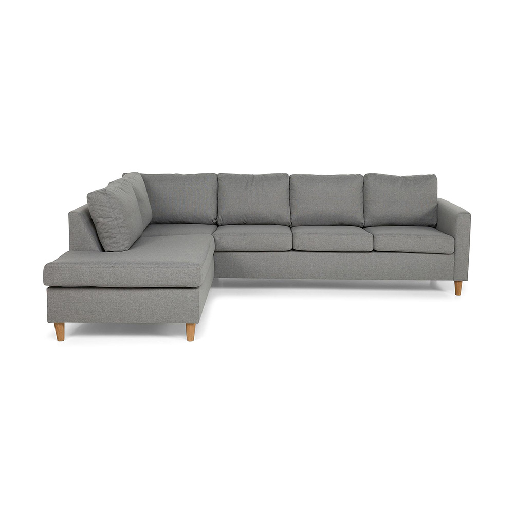Schäslongsoffa Scandinavian Choice Zero Ljusgrå, Raka Ekben, Vänster