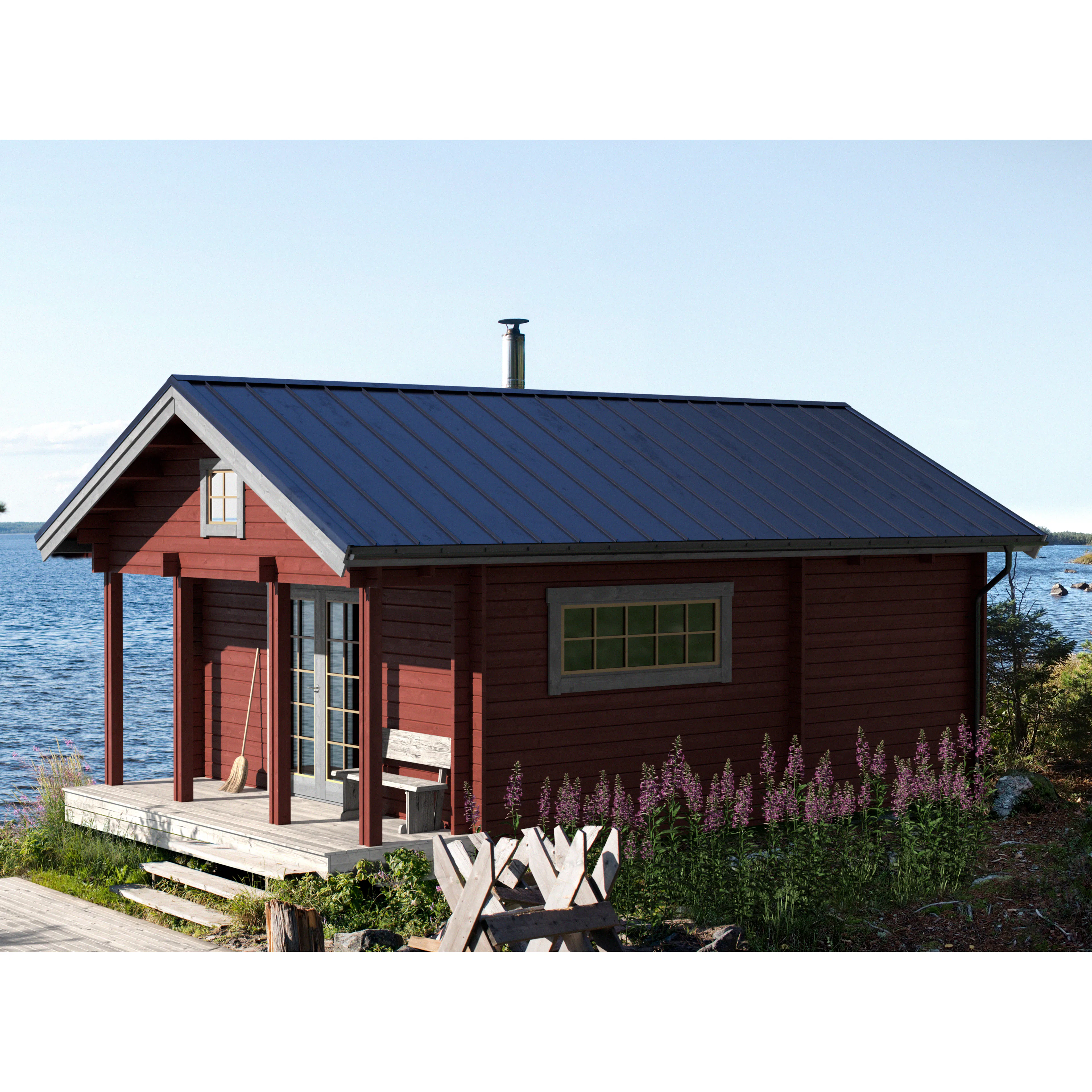 Attefallshus Baseco Sjöbonäs 30 m2 Stuga med Loft
