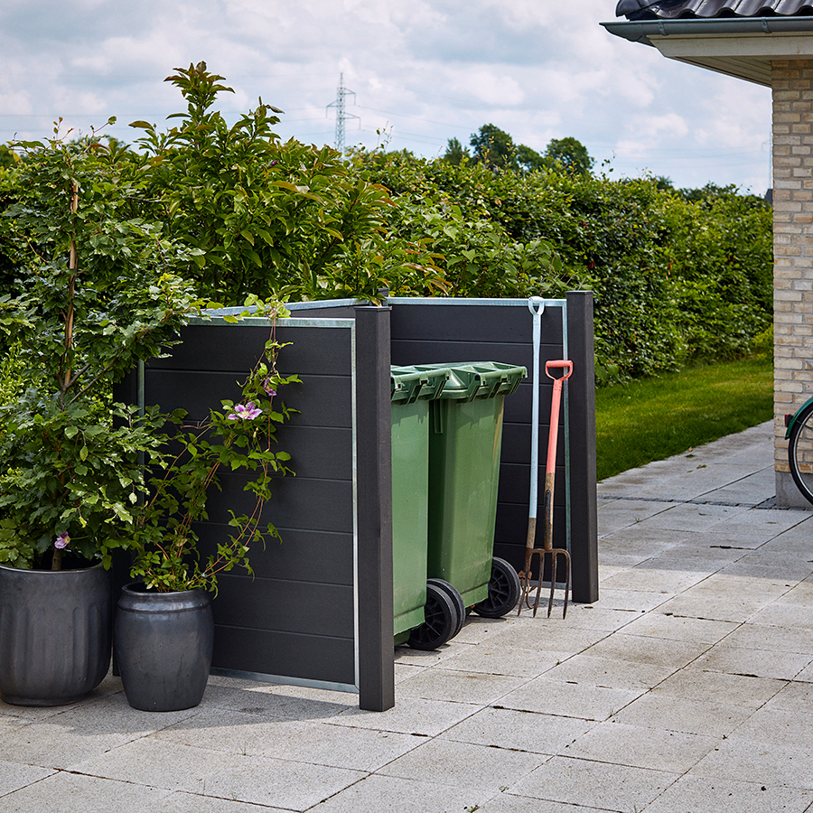 Skärm PLUS Futura Avfallsskjul med Kompositstolp Stolpar för nedgrävning
