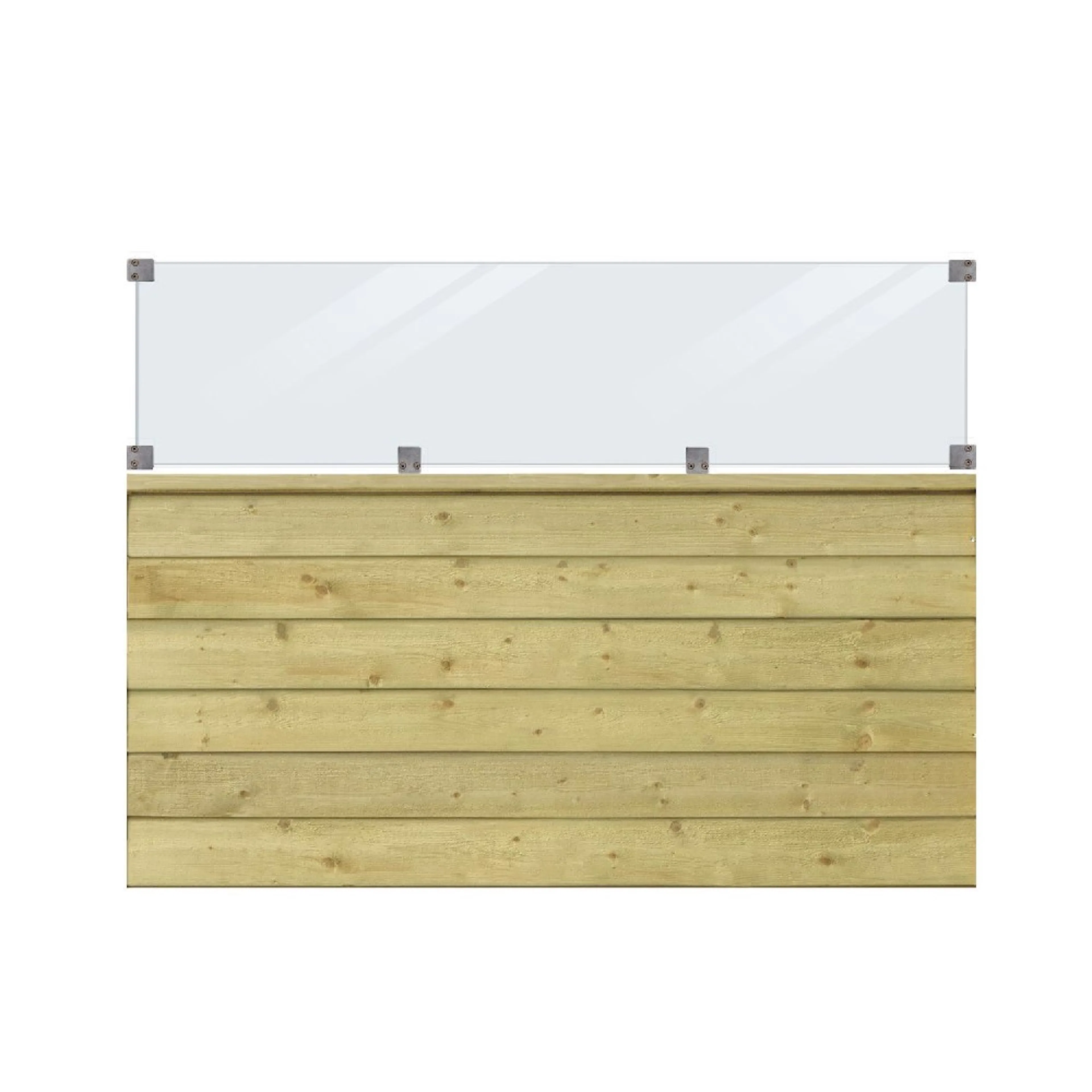 Skärm PLUS Plank med Glas 174x125