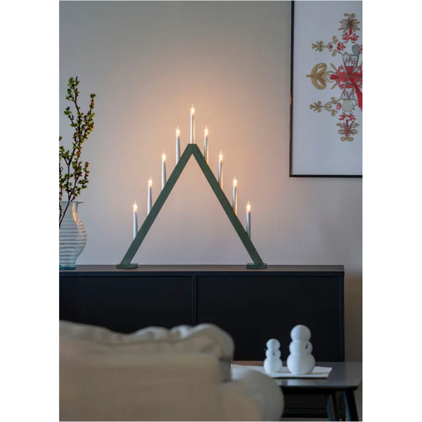 Adventsljusstake Gnosjö Konstsmide 3940 Träljusstake 9 Ljus