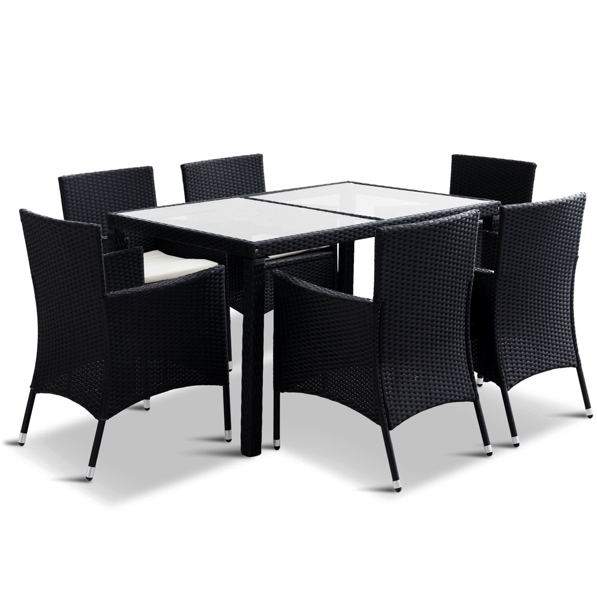 Matgrupp Lyfco Bord 130x90 cm med 6 Stolar Inklusive Dynor