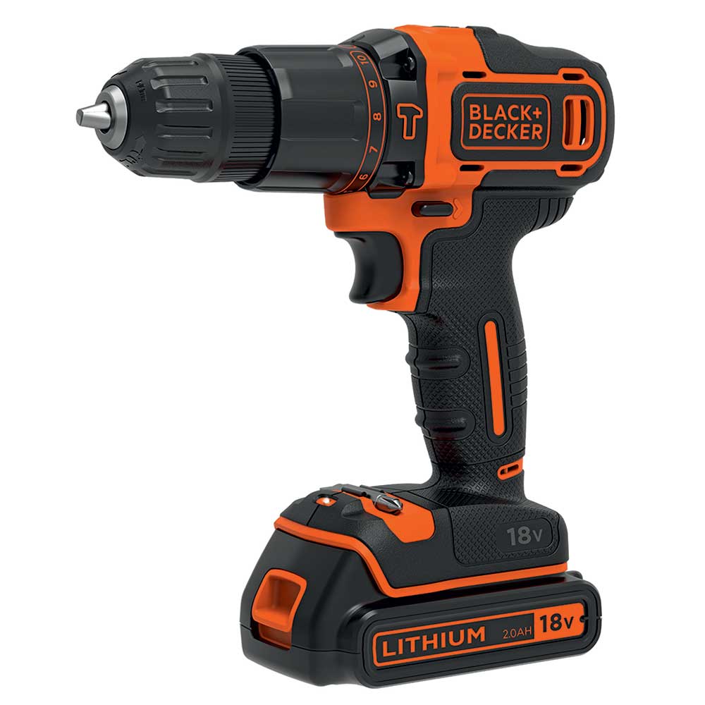 Slagborrmaskin Black+Decker 18V 2G 2x2,0Ah med Väska