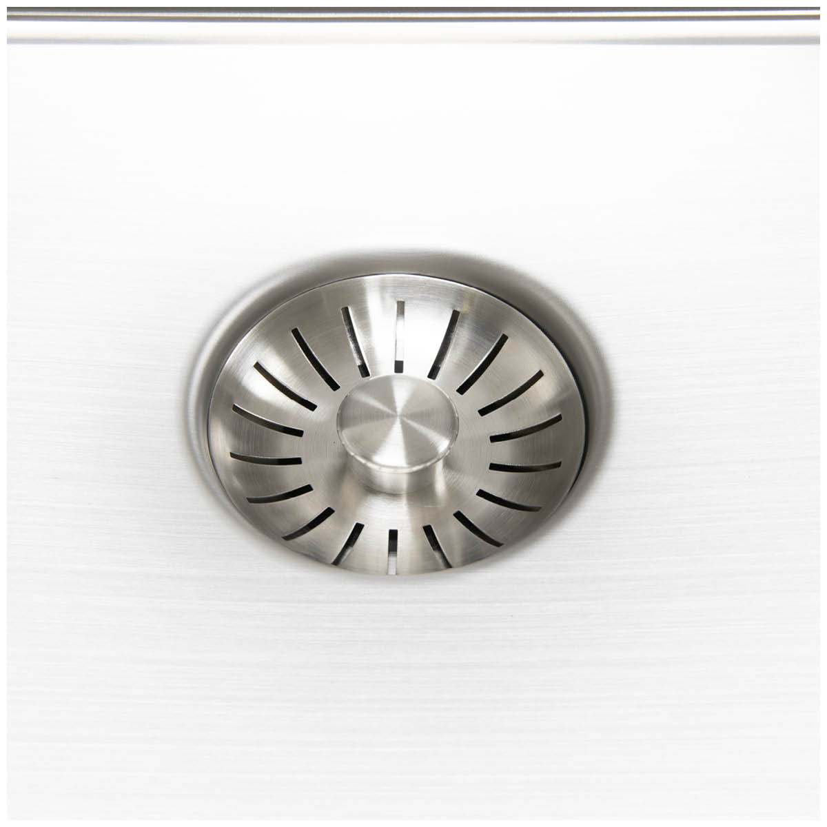 Enkelvask Strand Stainless SOLID med clips och blandarplats