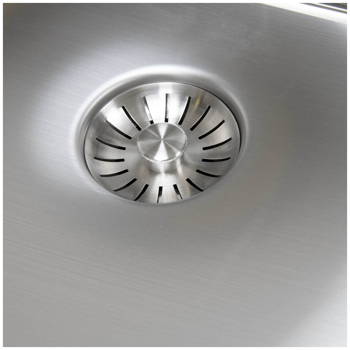 Enkelvask Strand Stainless SOLID med clips och blandarplats